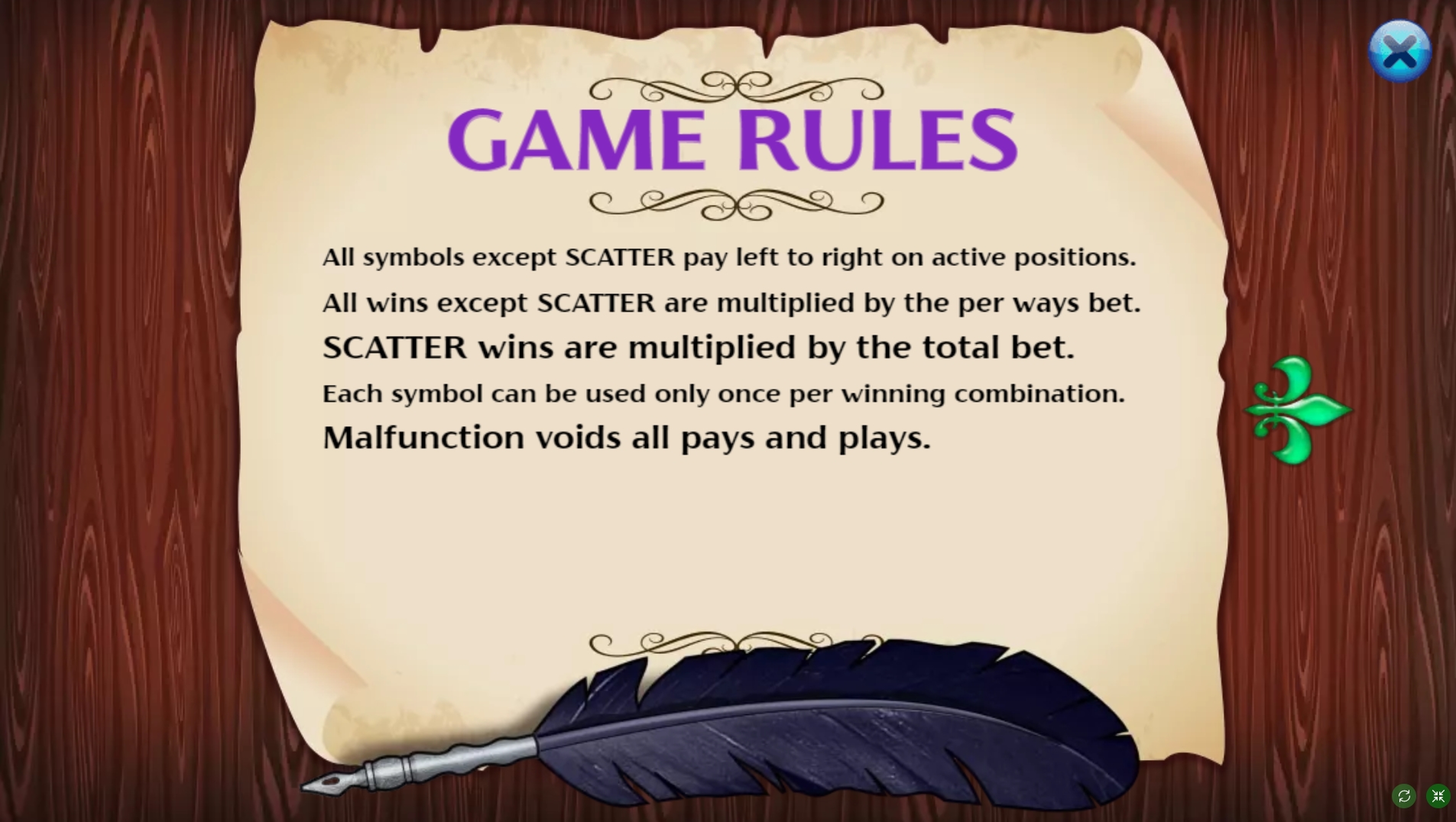 Info of da Vinci Slot Game by KA Gaming