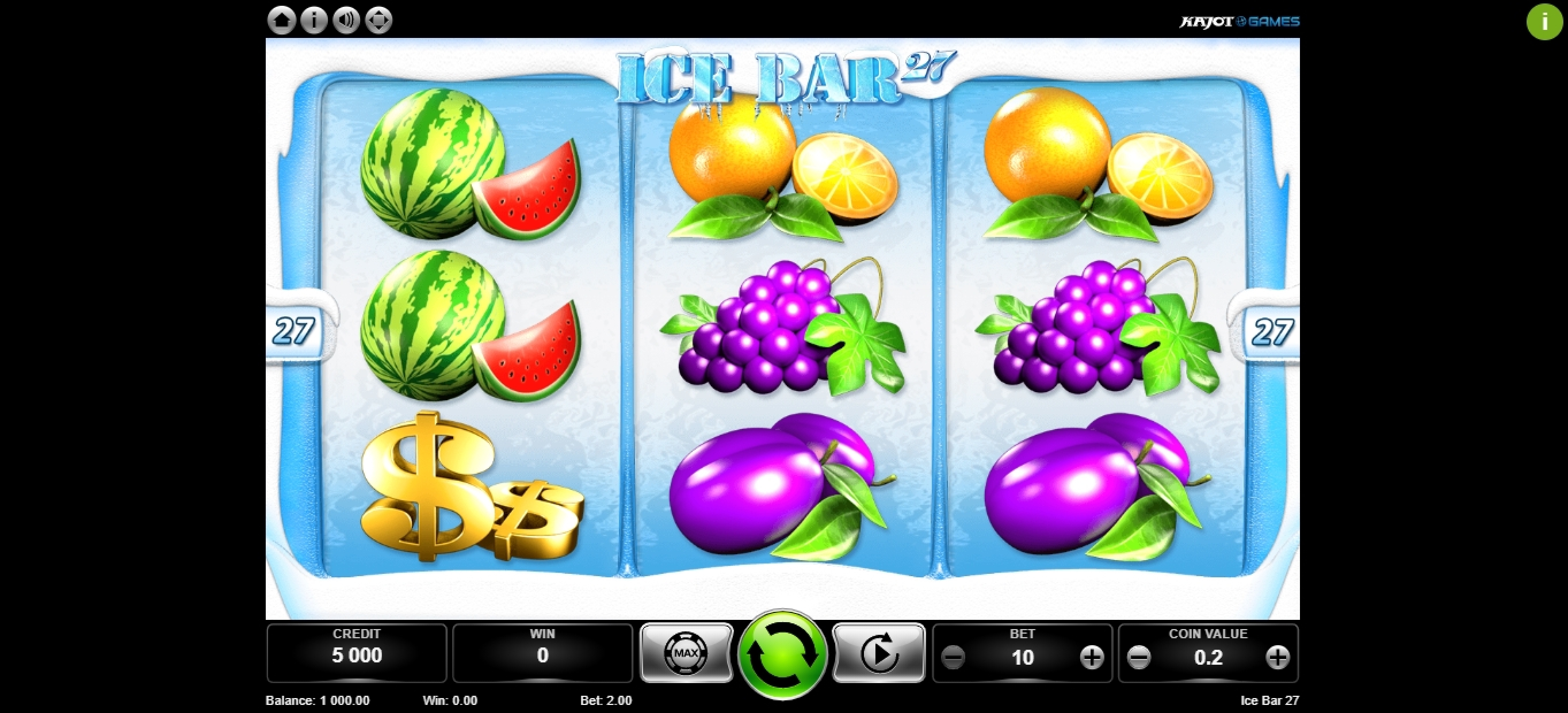 Reels in Ice Bar 27 Slot Game by Kajot