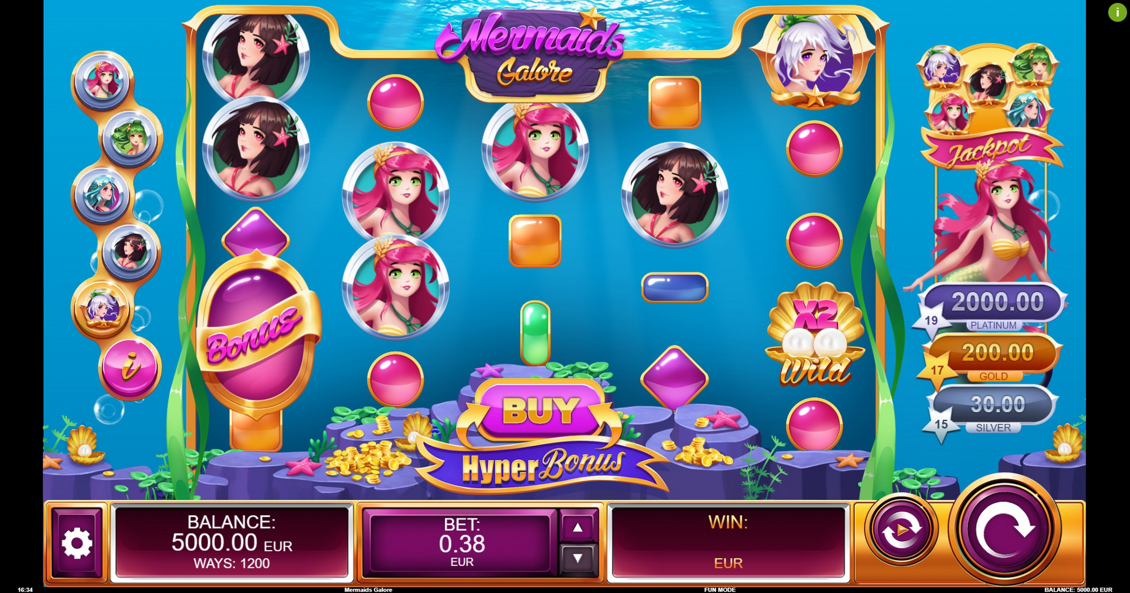 Reels in Mermaids Galore Slot Game by Kalamba Games