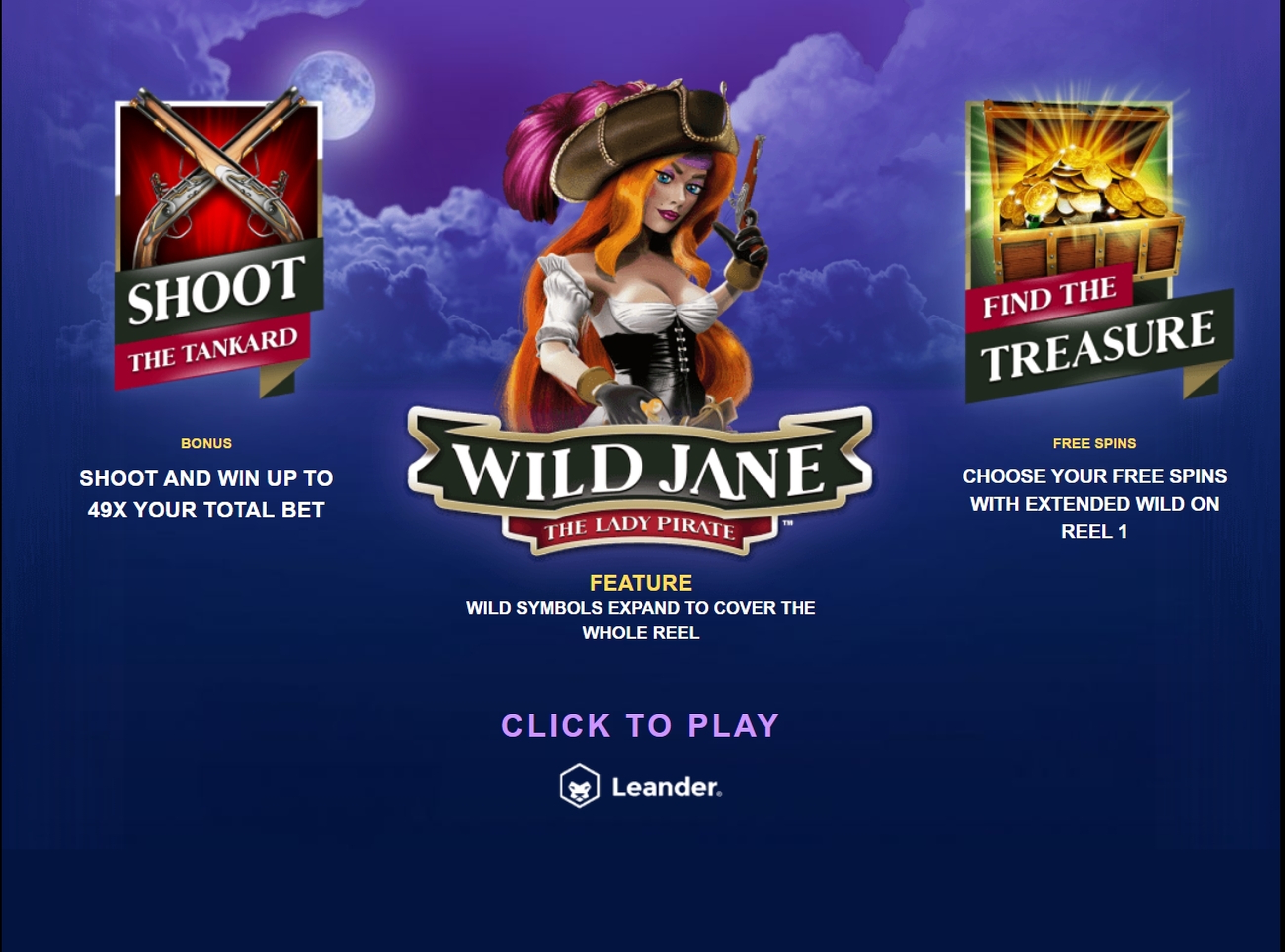 Play Wild Jane, the Lady Pirate Free Casino Slot Game by Leander Games