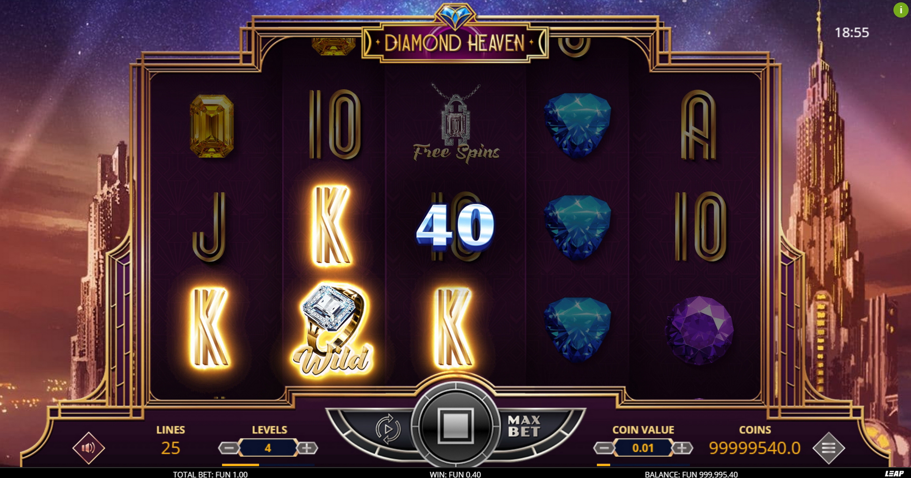 Win Money in Diamond Heaven Free Slot Game by Leap