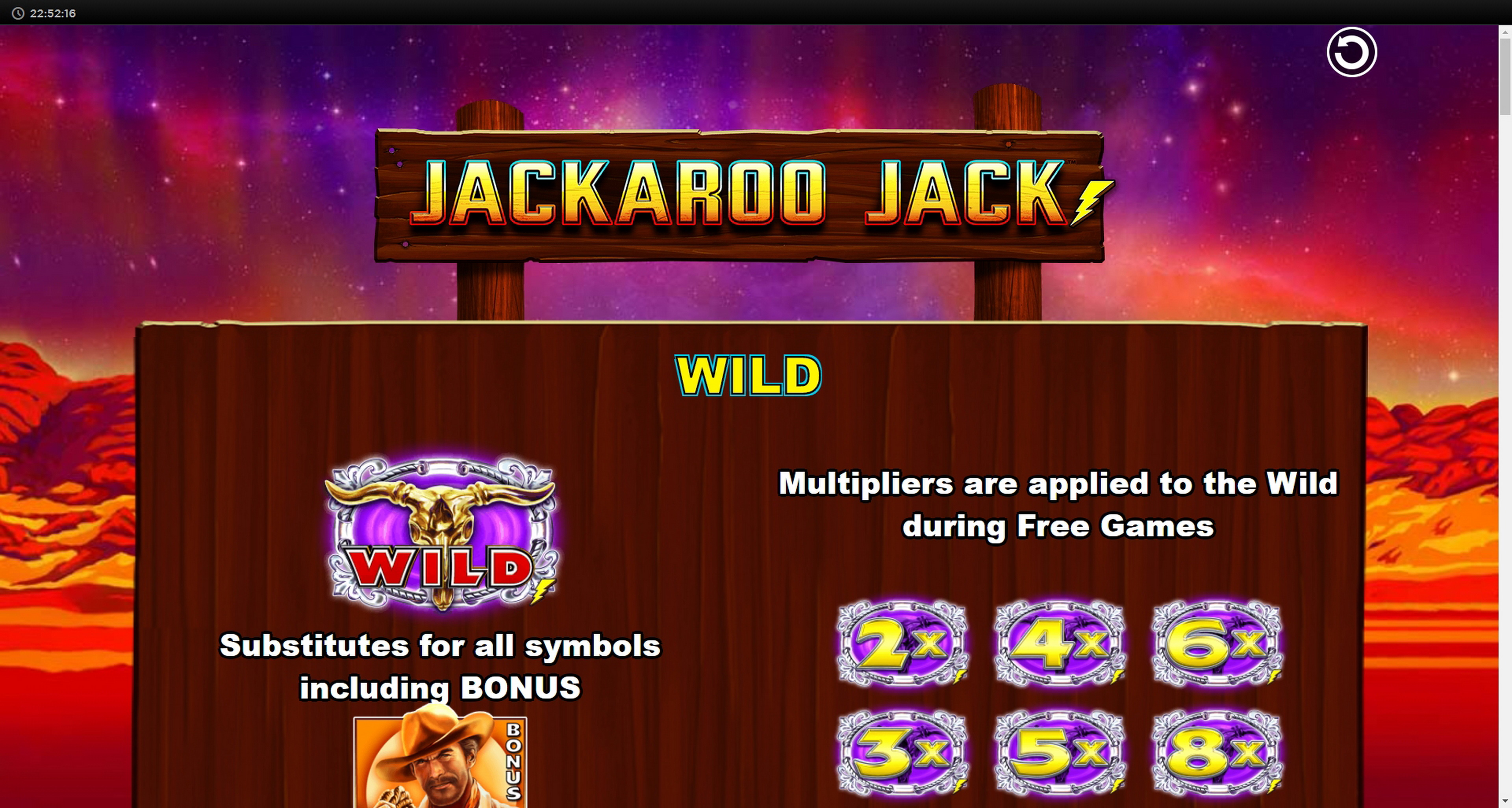 Info of Jackaroo Jack Slot Game by Lightning Box