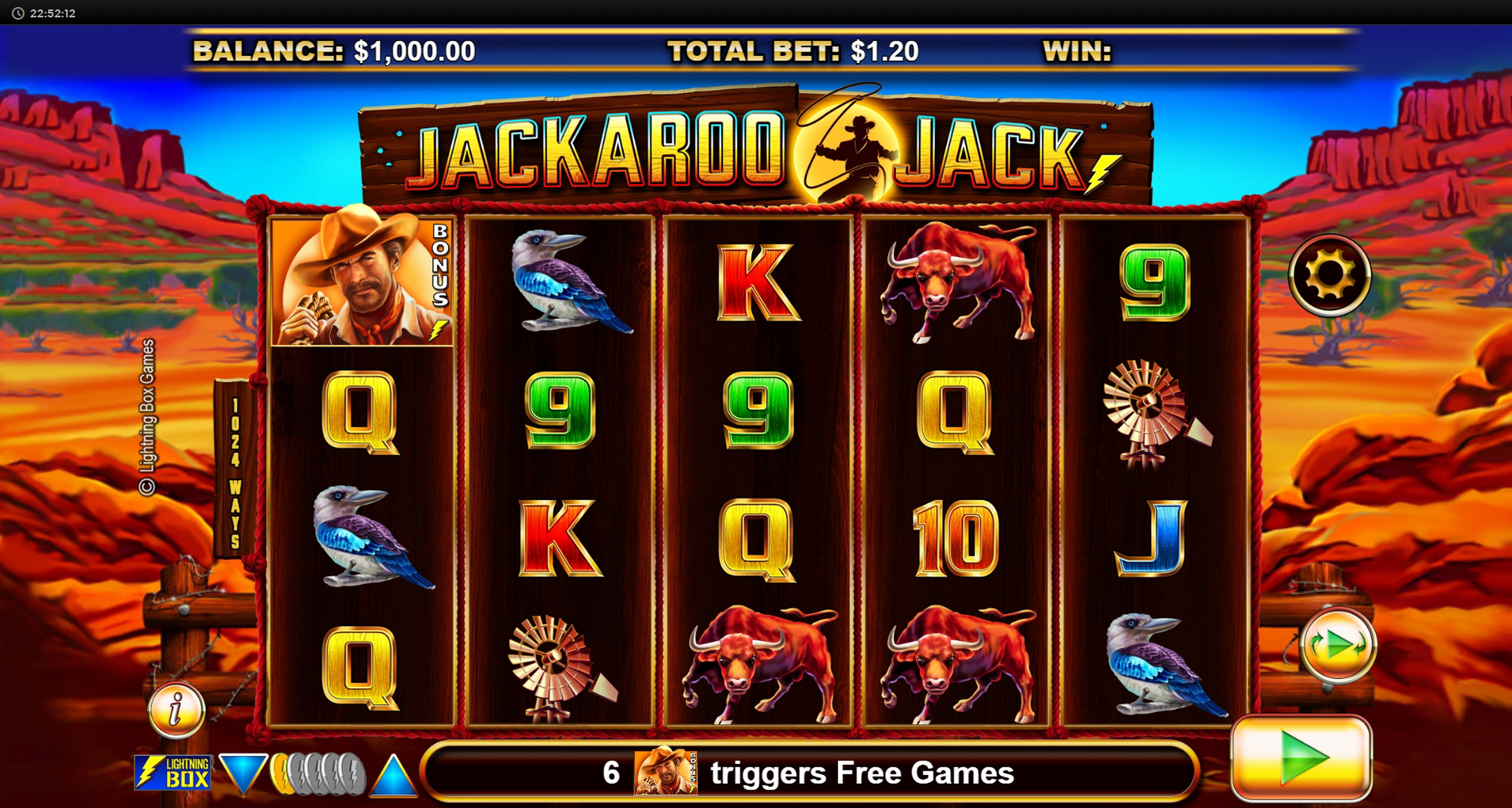 Reels in Jackaroo Jack Slot Game by Lightning Box