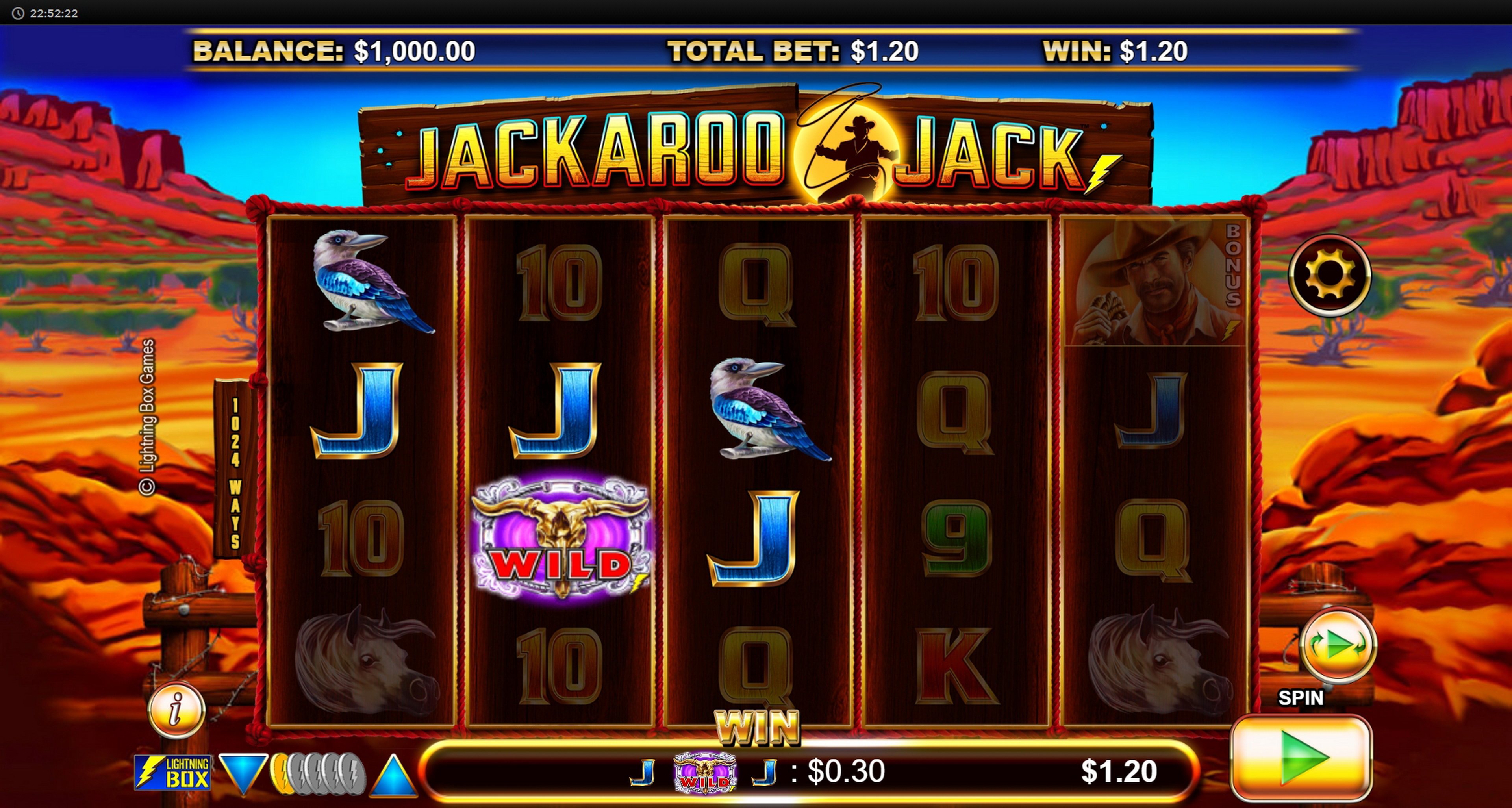 Win Money in Jackaroo Jack Free Slot Game by Lightning Box