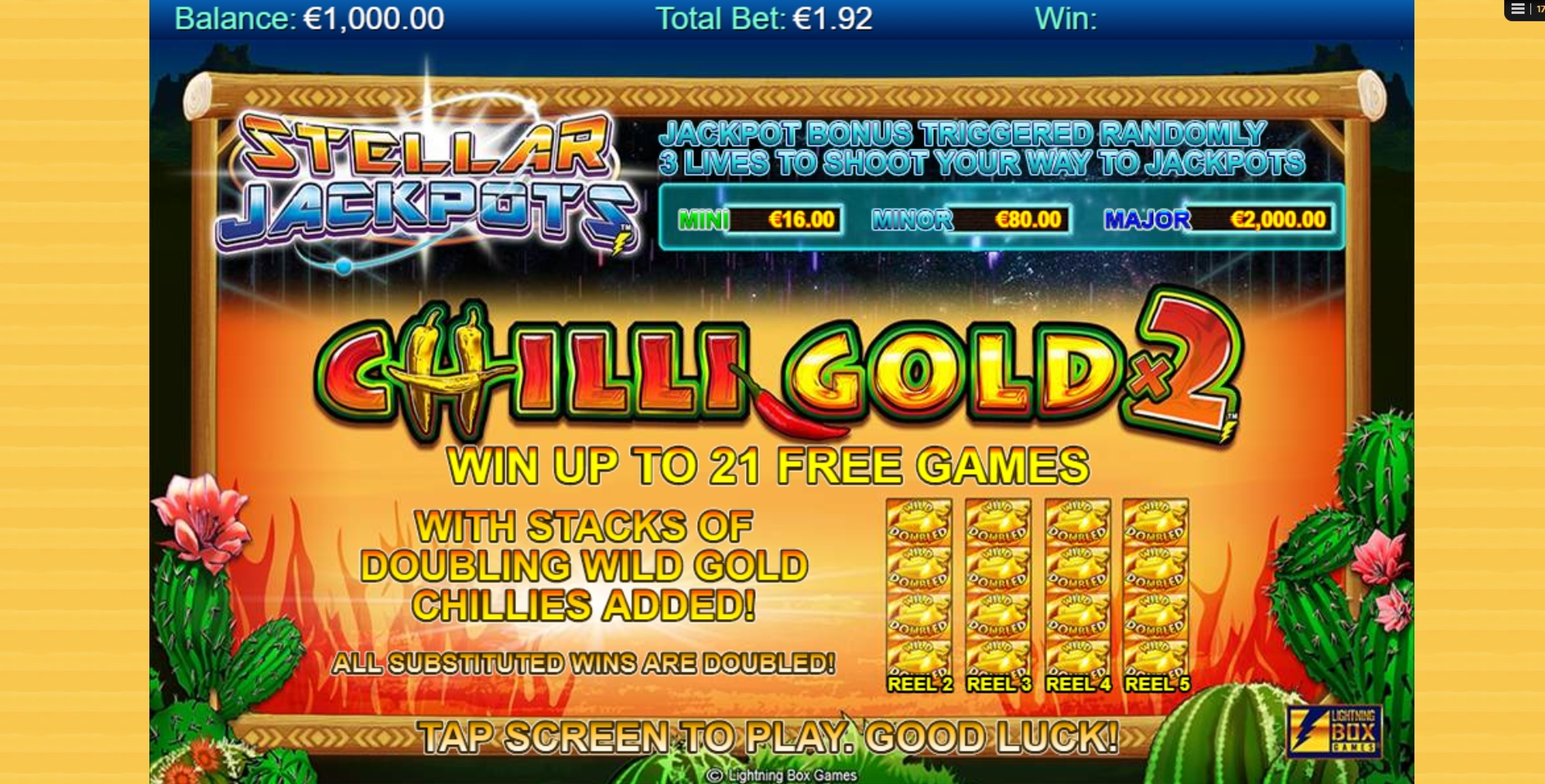 Play Stellar Jackpots with Chilli Gold x2 Free Casino Slot Game by Lightning Box