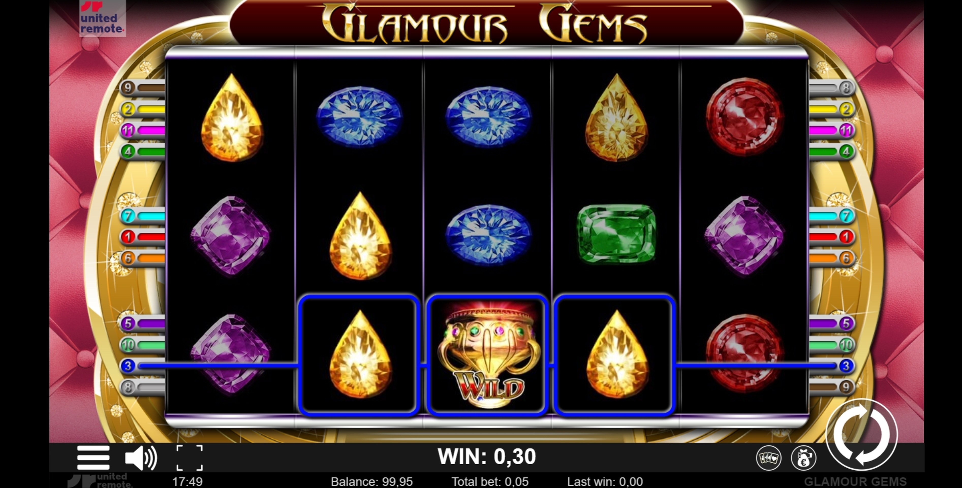 Win Money in Glamour Gems Free Slot Game by LionLine