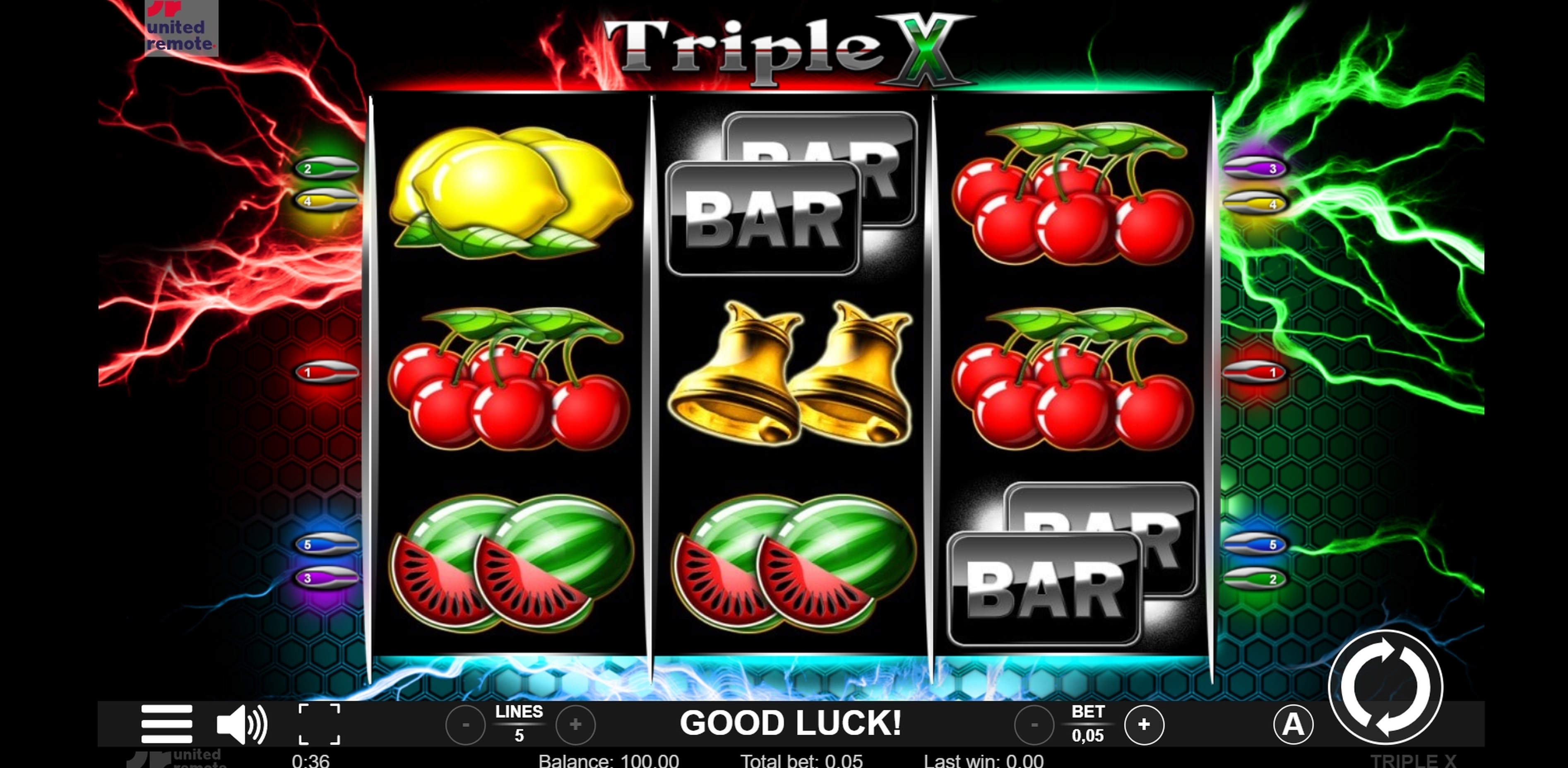 Reels in Triple X Slot Game by LionLine