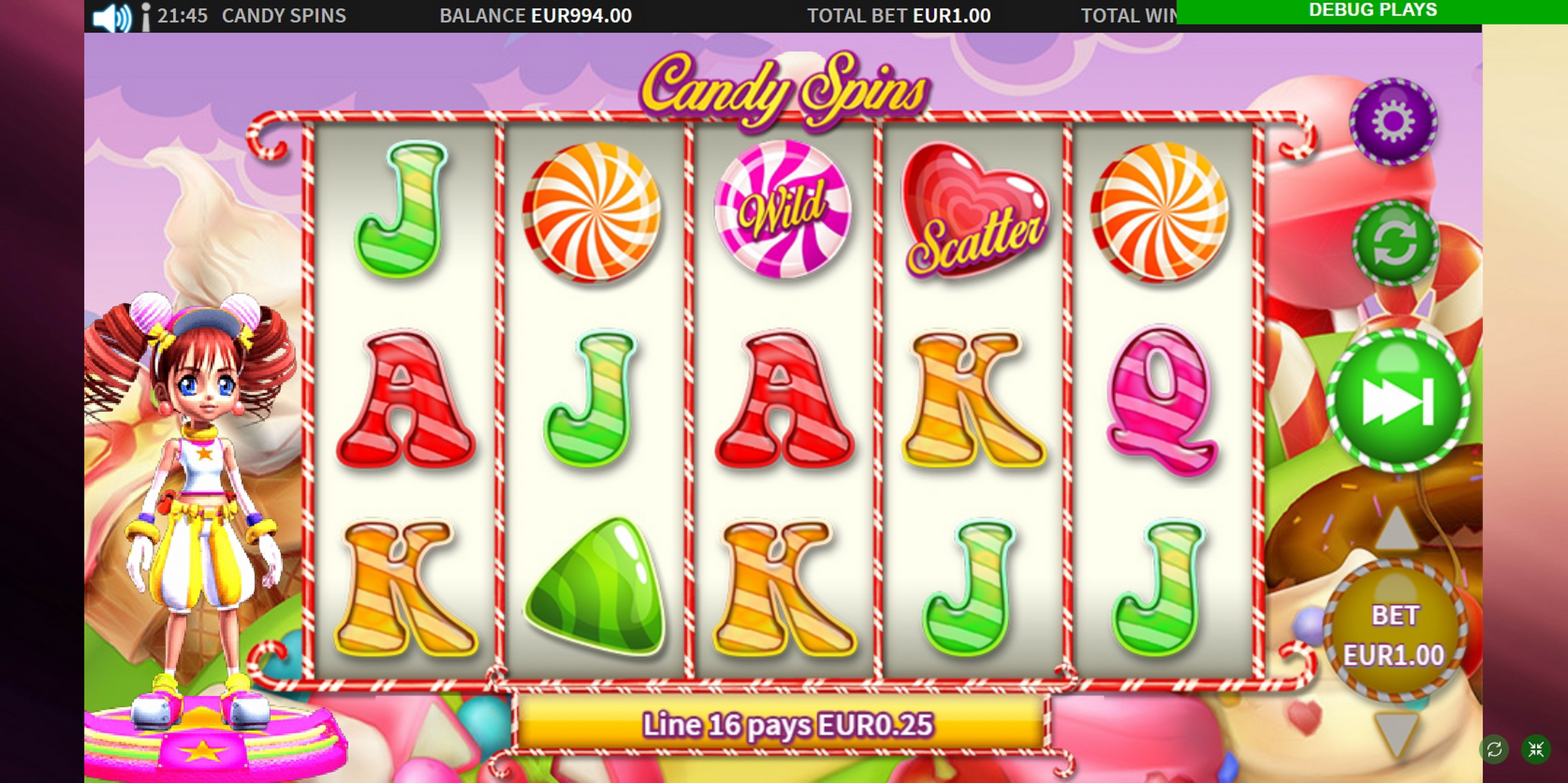 Win Money in Candy Spins Free Slot Game by MetaGU