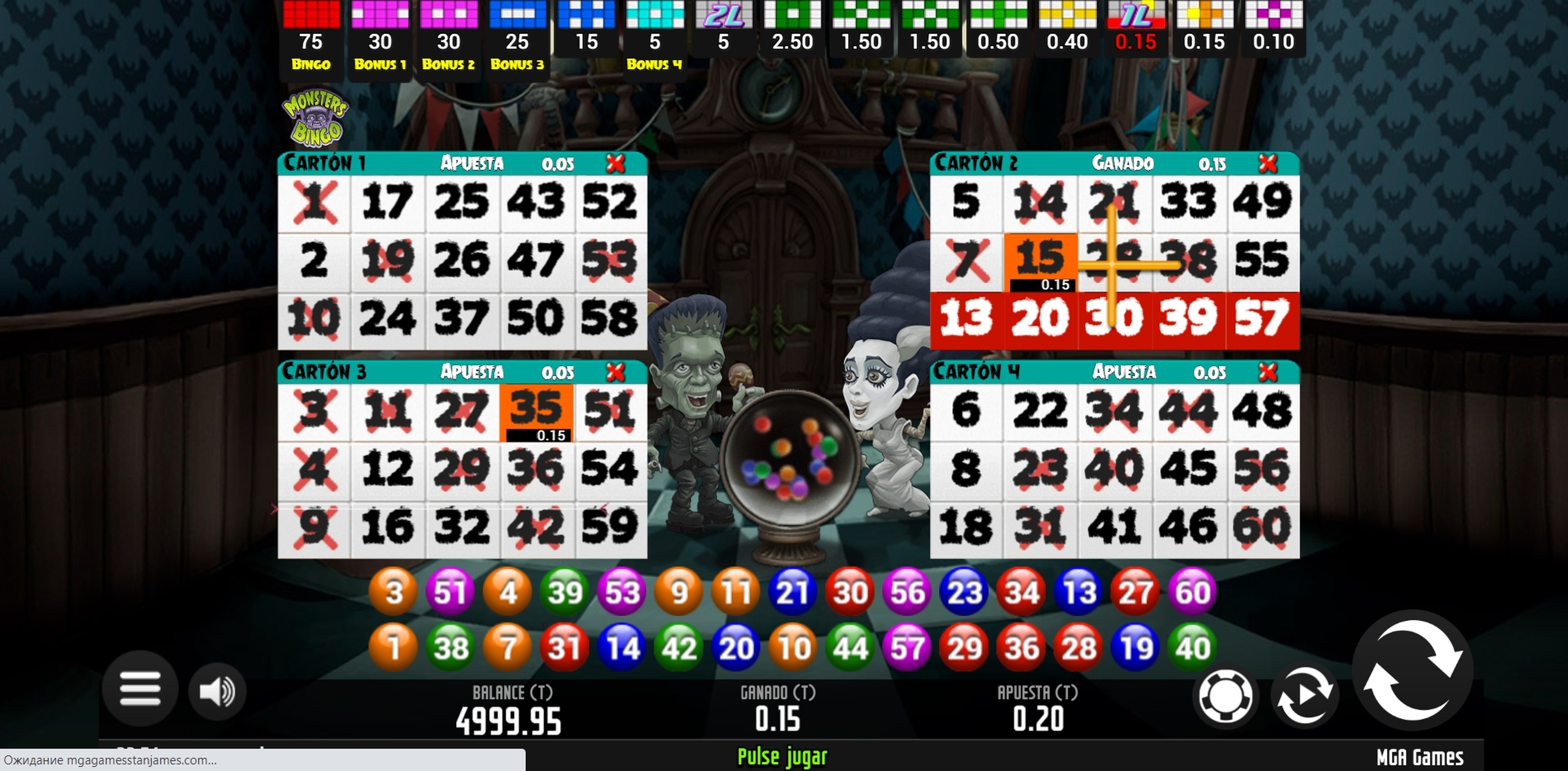 Win Money in Monsters Bingo Free Slot Game by MGA
