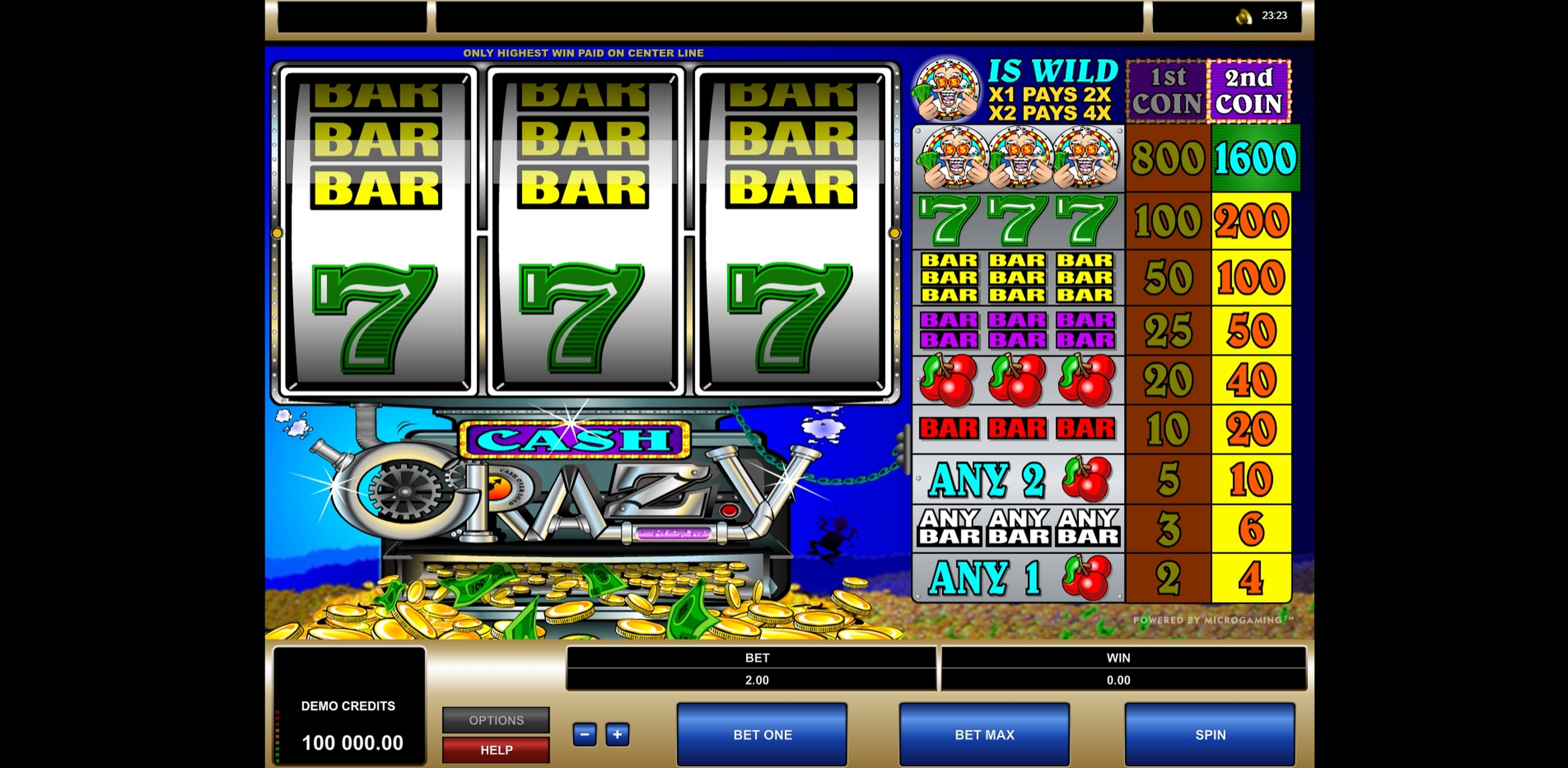 Reels in Cash Crazy Slot Game by Microgaming