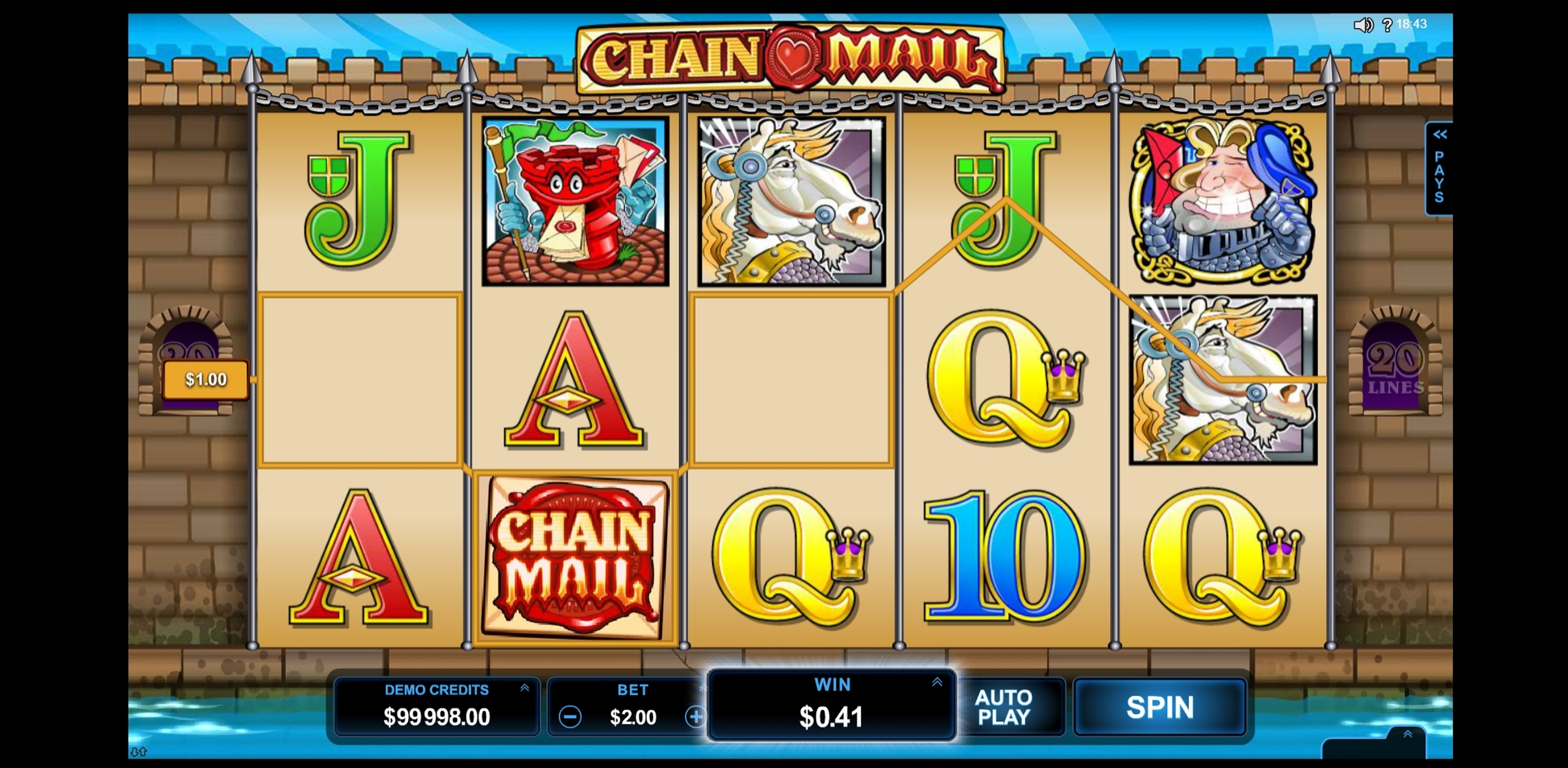 Win Money in Chain Mail Free Slot Game by Microgaming