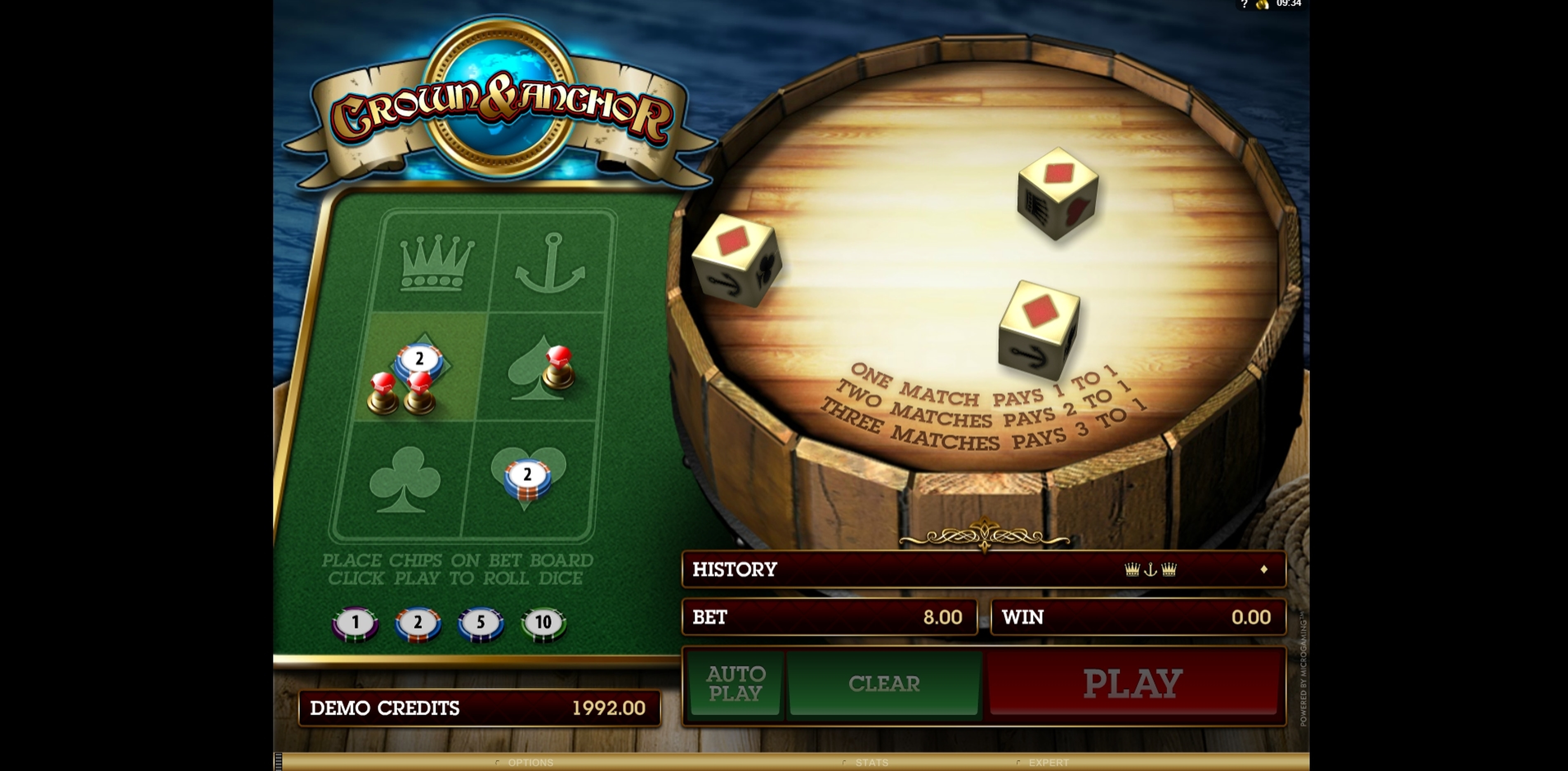 Win Money in Crown and Anchor Free Slot Game by Microgaming