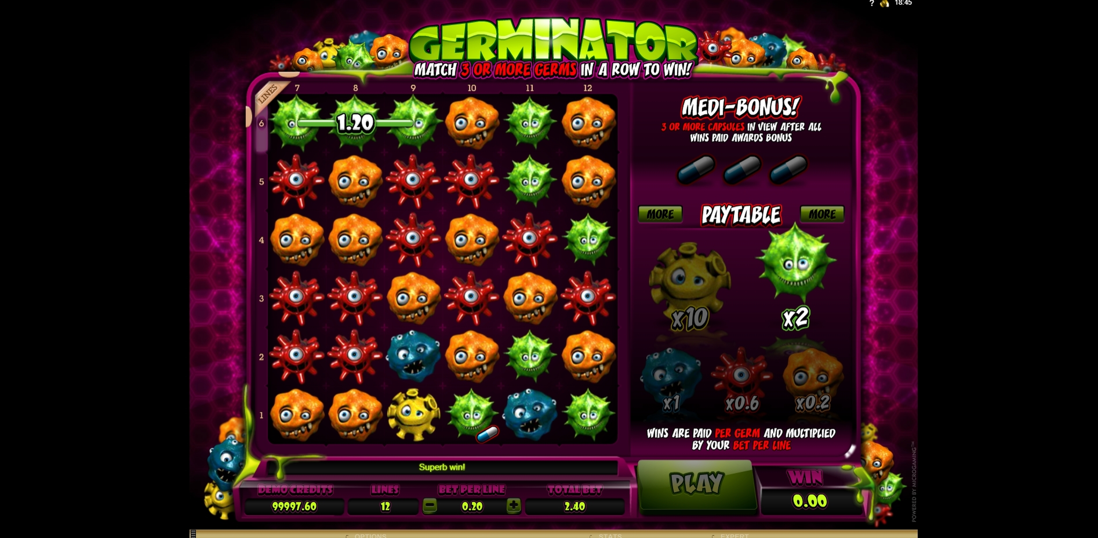 Win Money in Germinator Free Slot Game by Microgaming