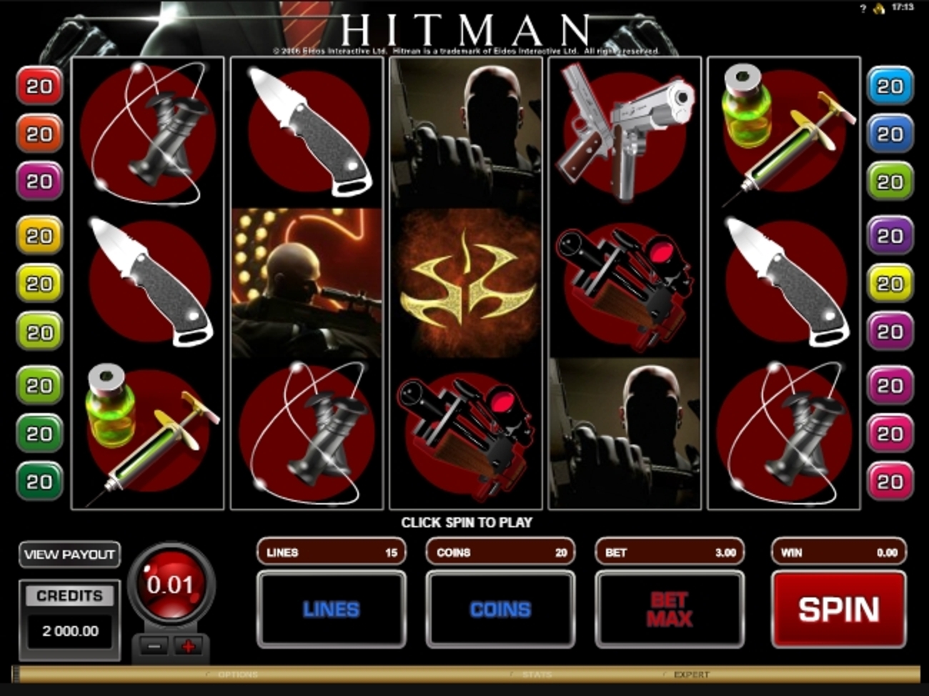 Reels in Hitman Slot Game by Microgaming