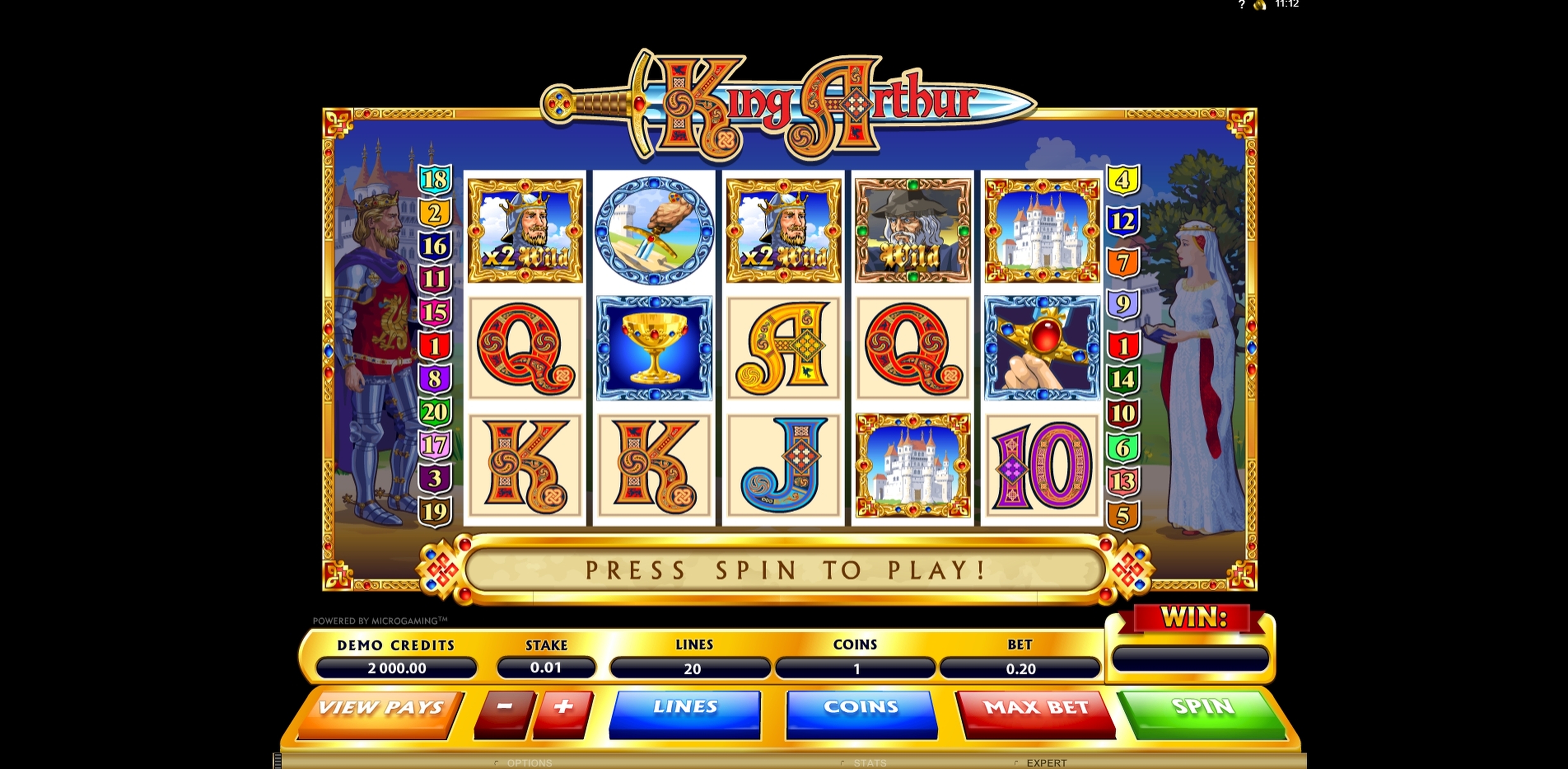 Reels in King Arthur Slot Game by Microgaming