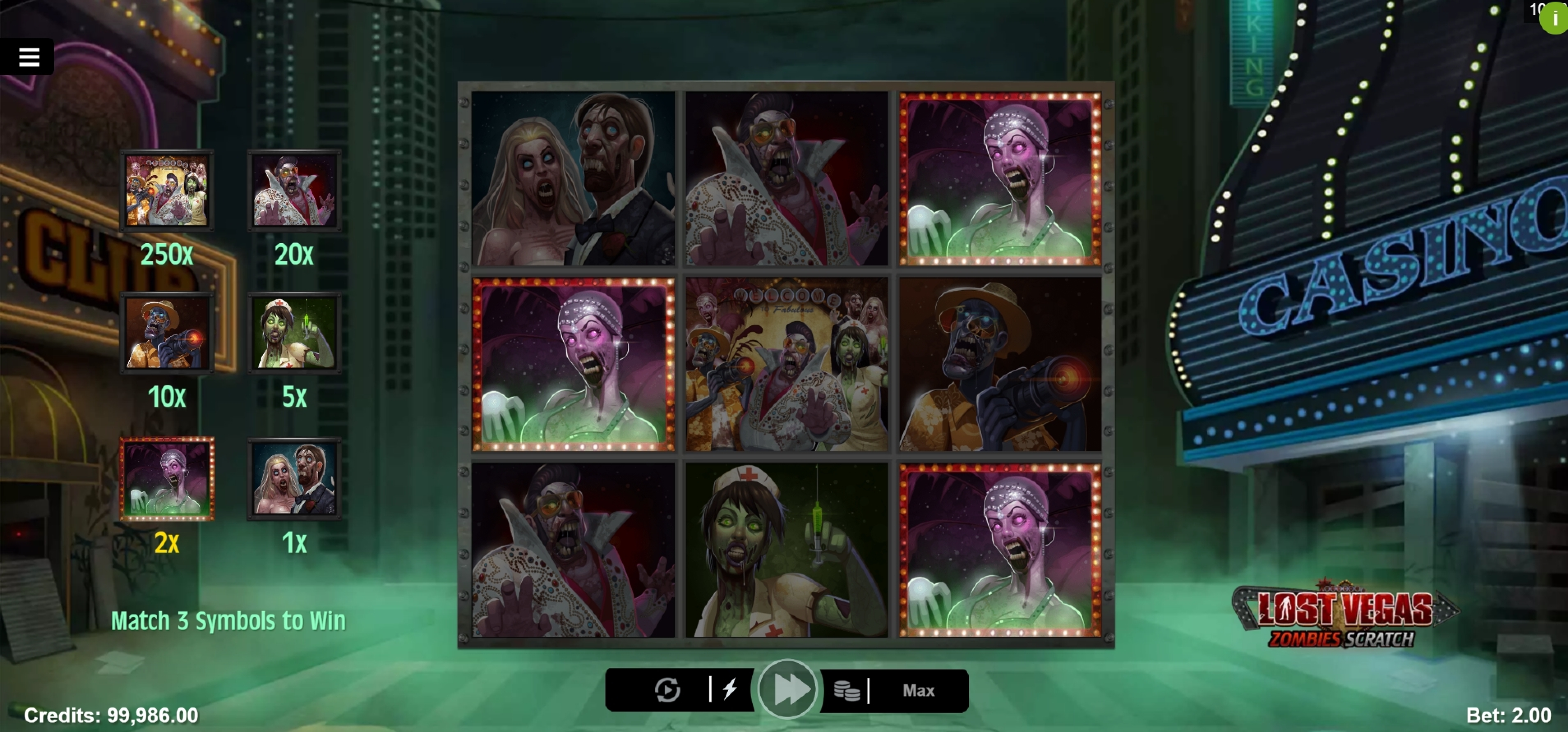 Win Money in Lost Vegas Zombie Scratch Free Slot Game by Microgaming
