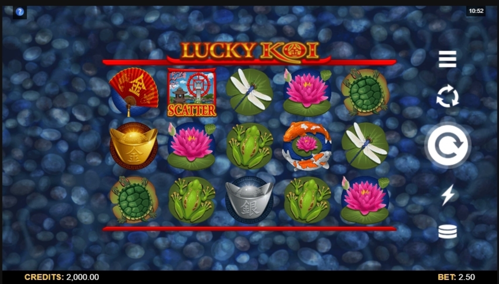 Reels in Lucky Koi Slot Game by Microgaming