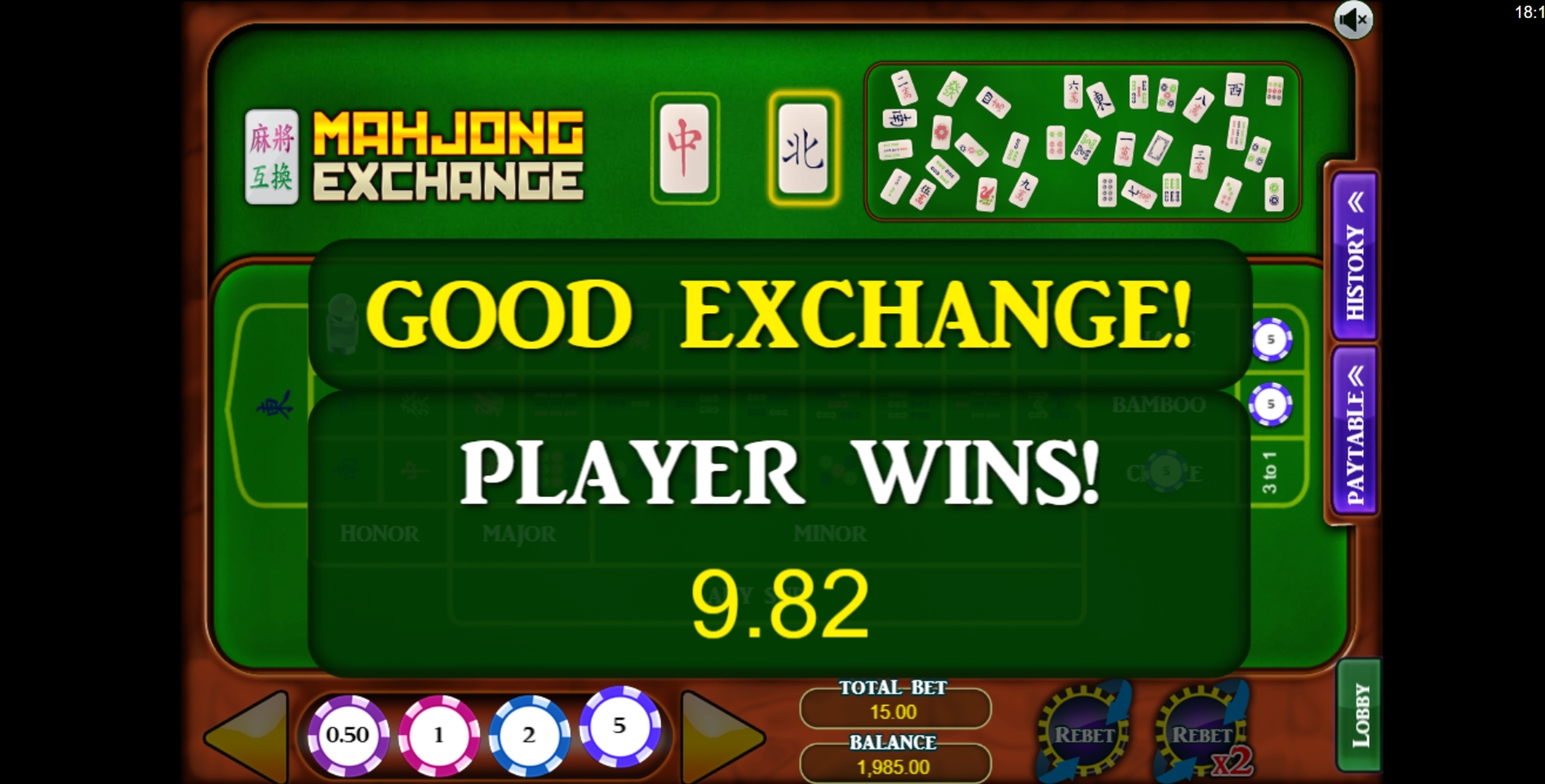 Win Money in Mahjong Exchange Free Slot Game by Microgaming