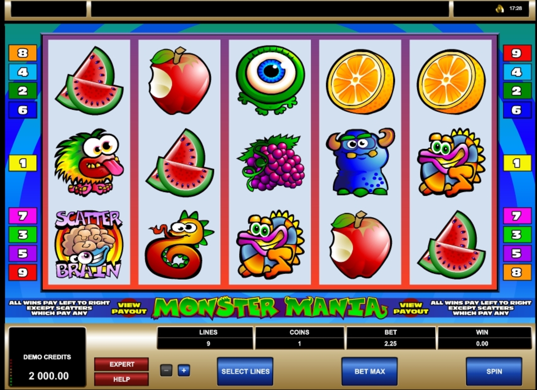 Reels in Monster Mania Slot Game by Microgaming