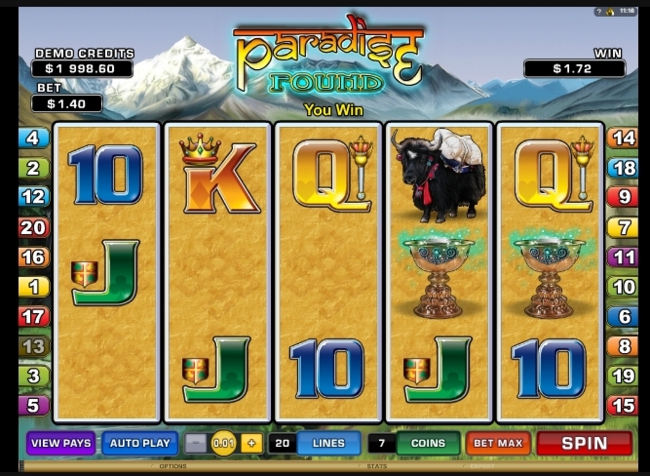 Win Money in Paradise Found Free Slot Game by Microgaming