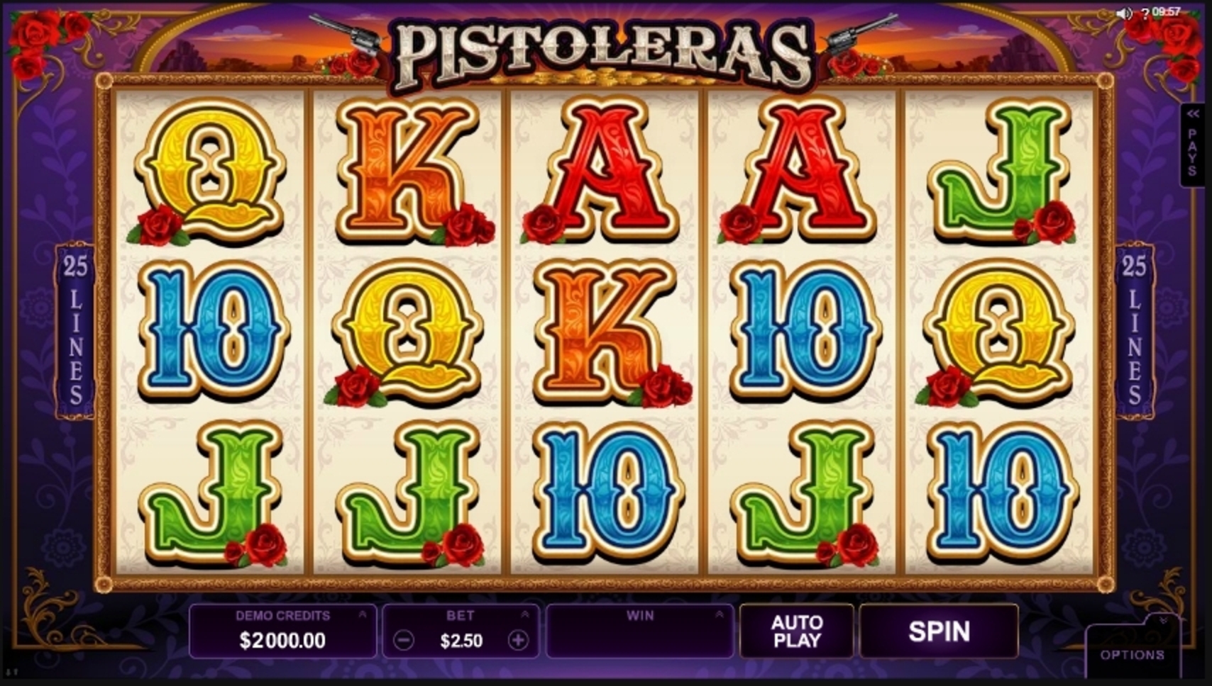 Reels in Pistoleras Slot Game by Microgaming