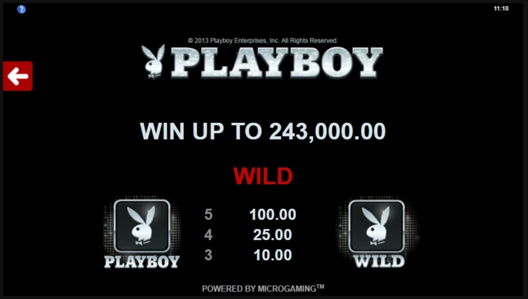 Info of Playboy Slot Game by Microgaming