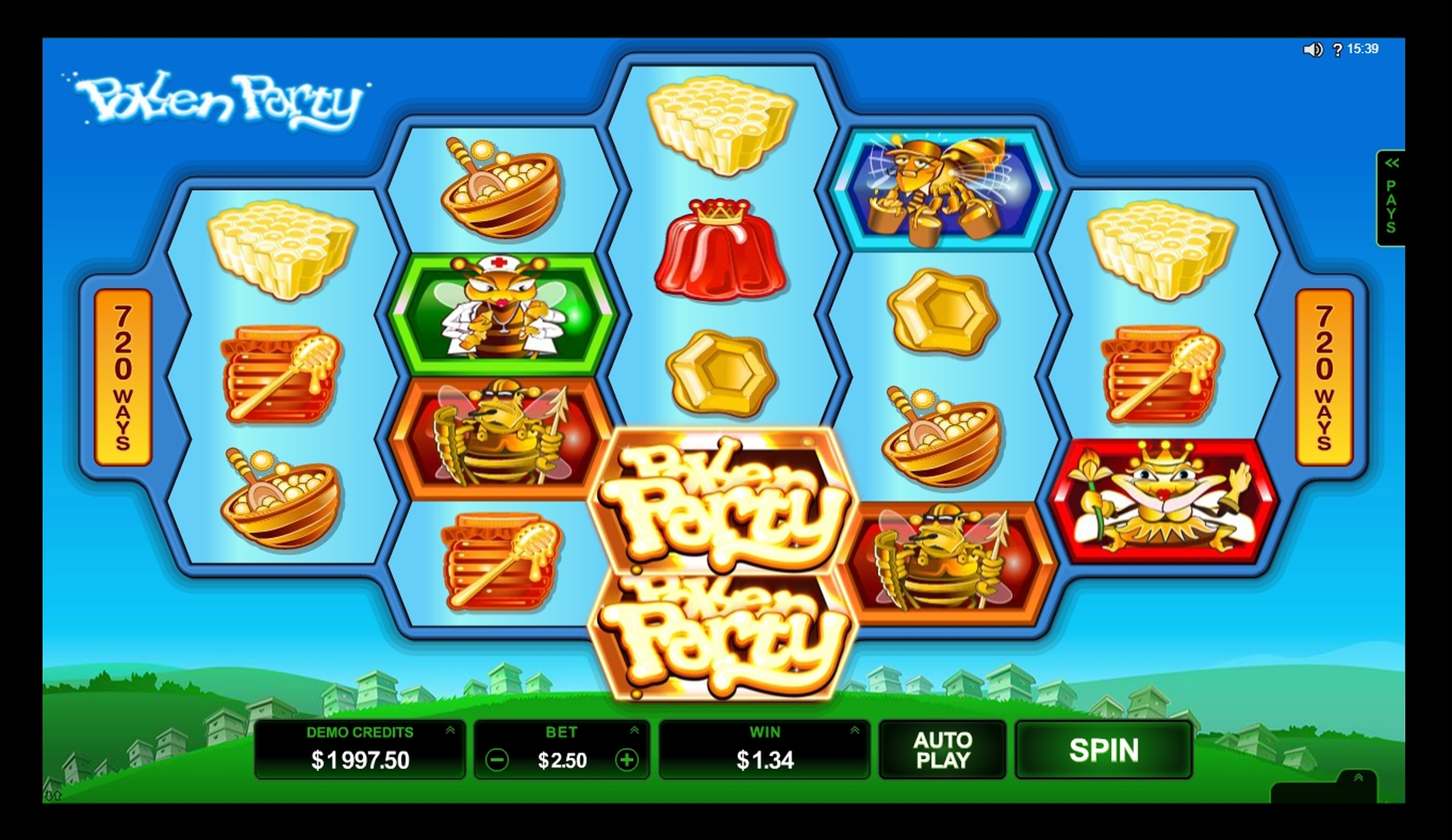Win Money in Pollen Party Online Slot Free Slot Game by Microgaming