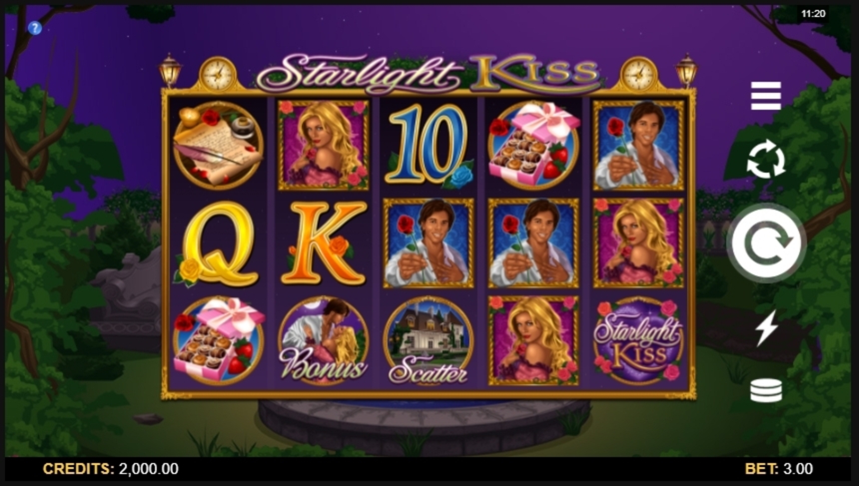 Reels in Starlight Kiss Slot Game by Microgaming