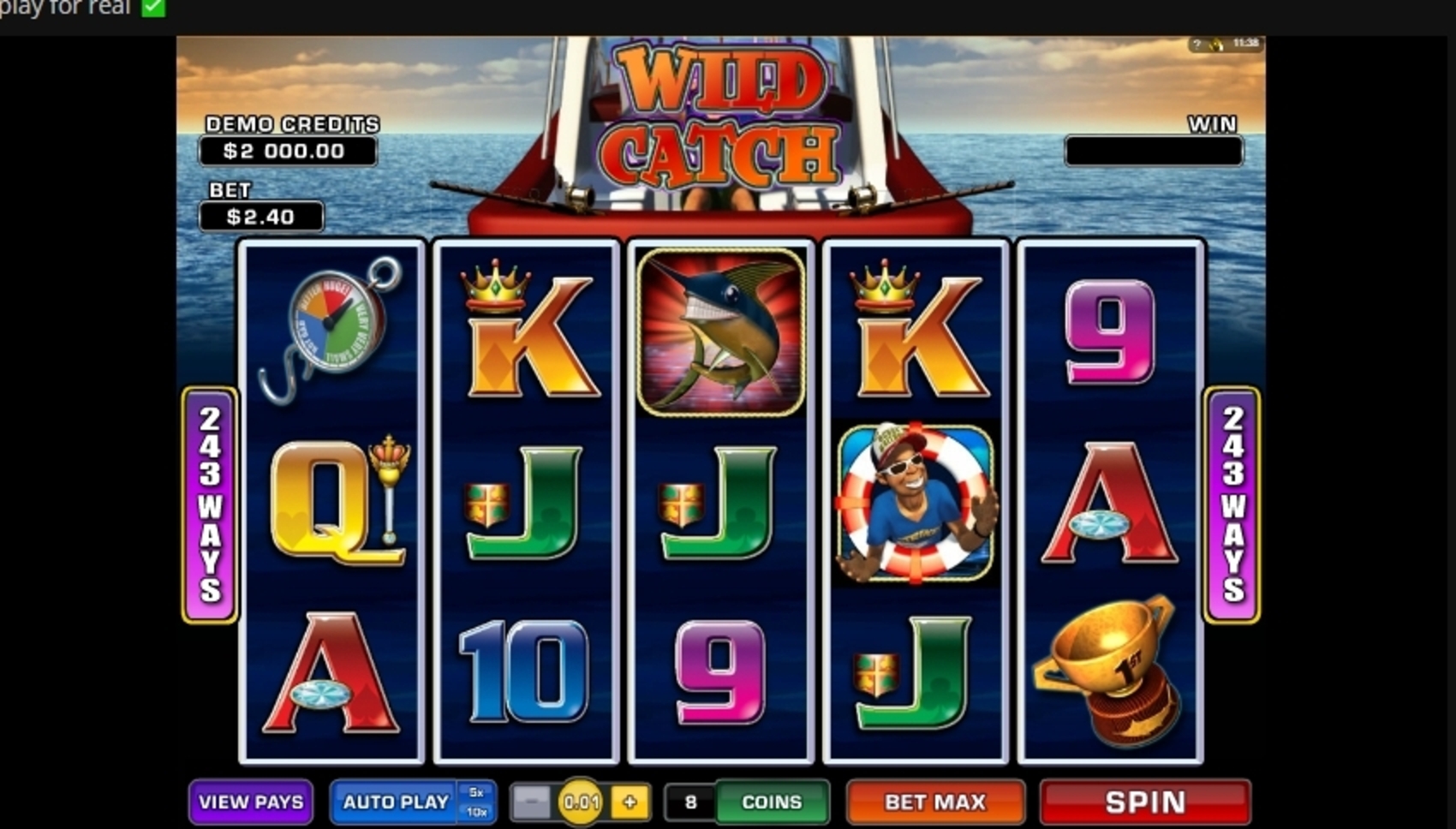 Reels in Wild Catch Slot Game by Microgaming