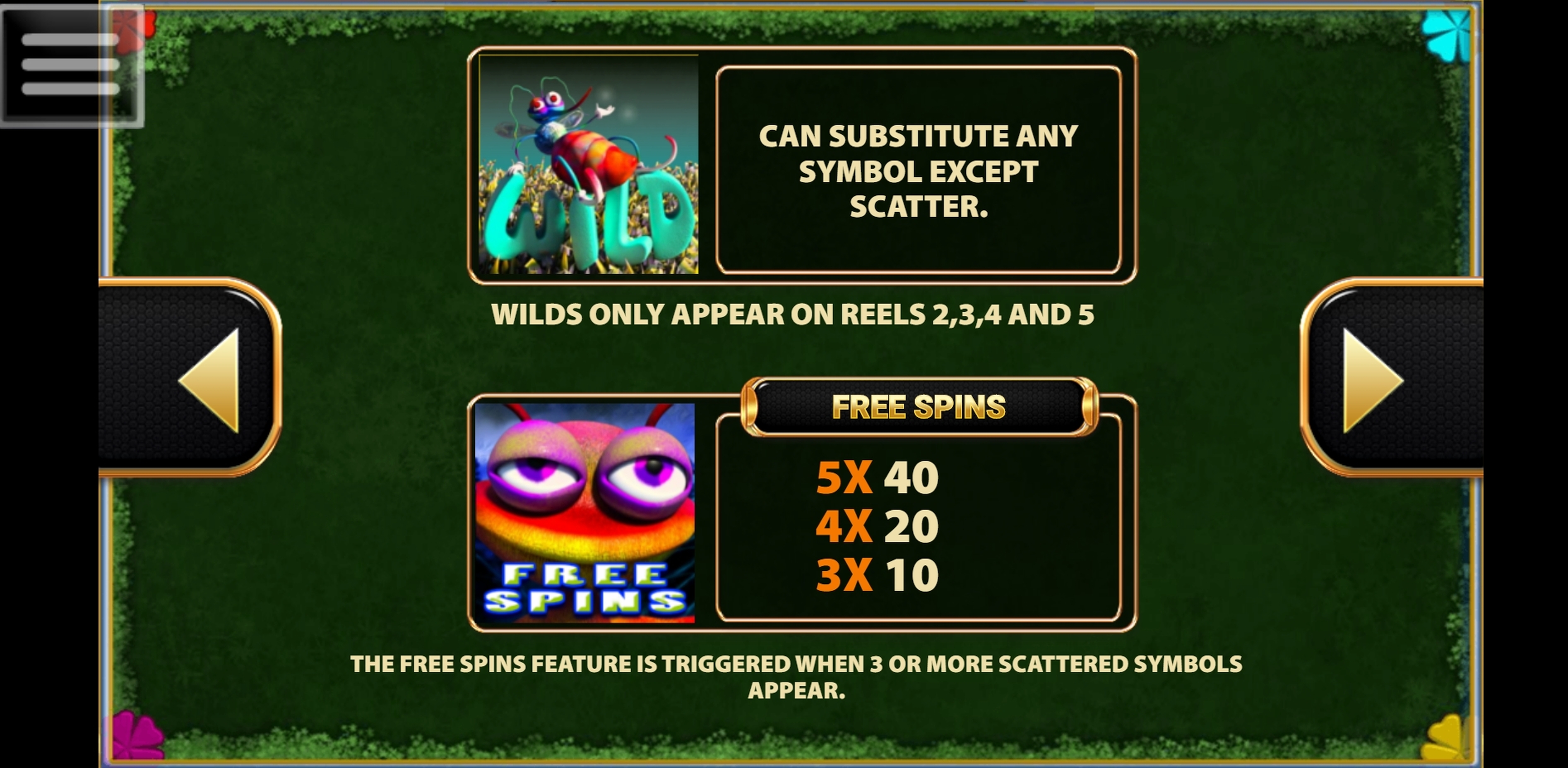 Info of Bug N' Out Slot Game by Multislot
