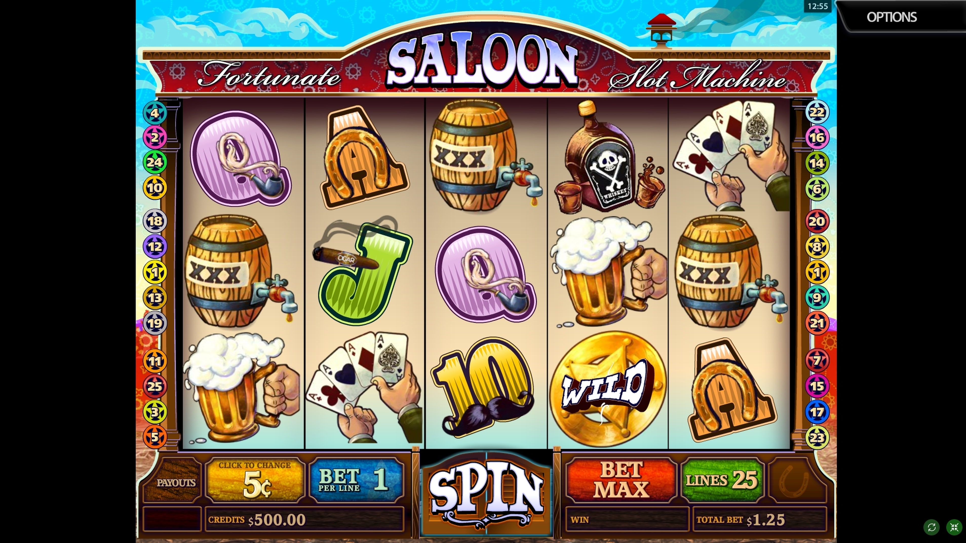 Reels in Fortunate Saloon Slot Game by Multislot