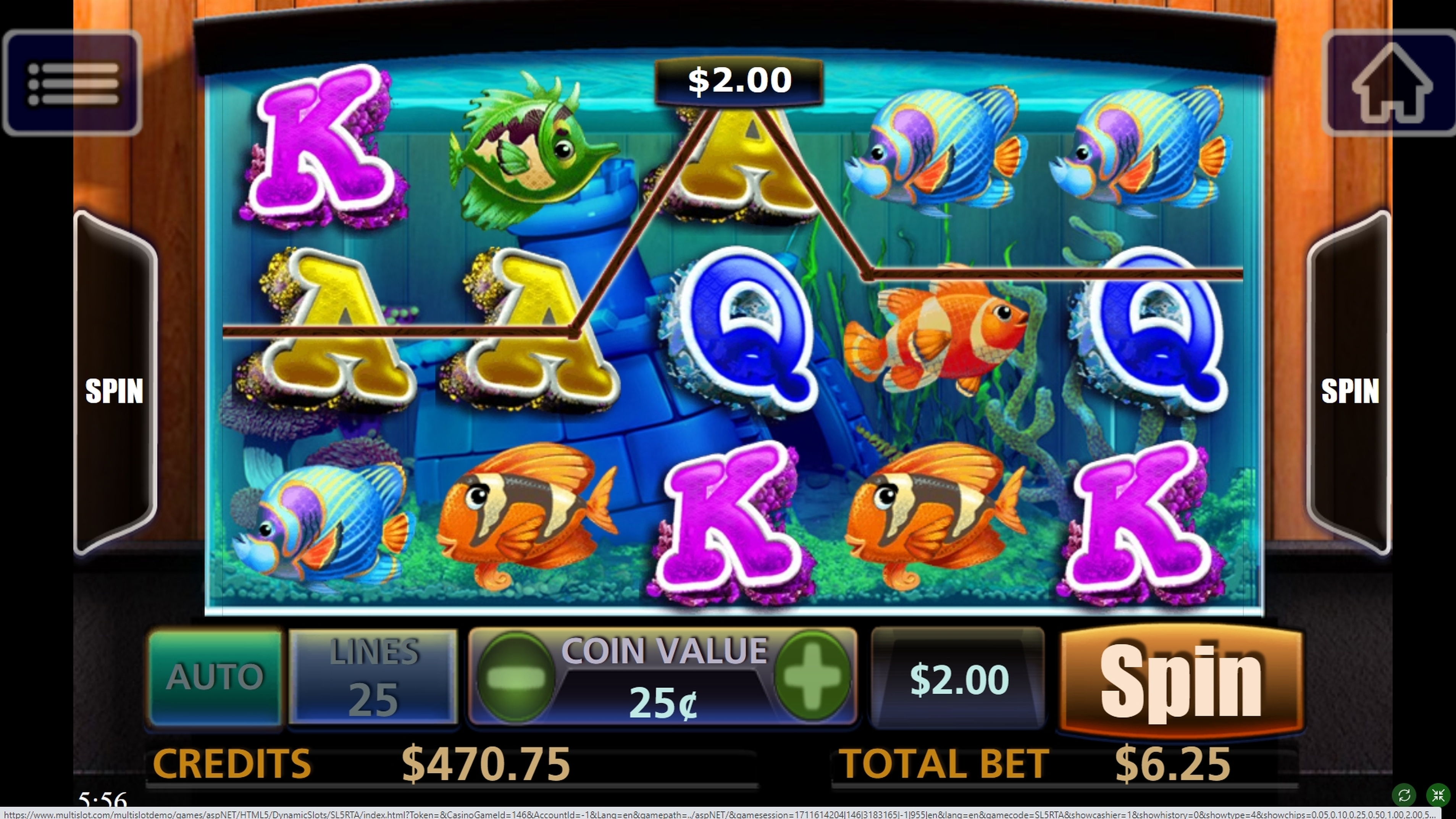 Win Money in Tropical Aquarium Free Slot Game by Multislot