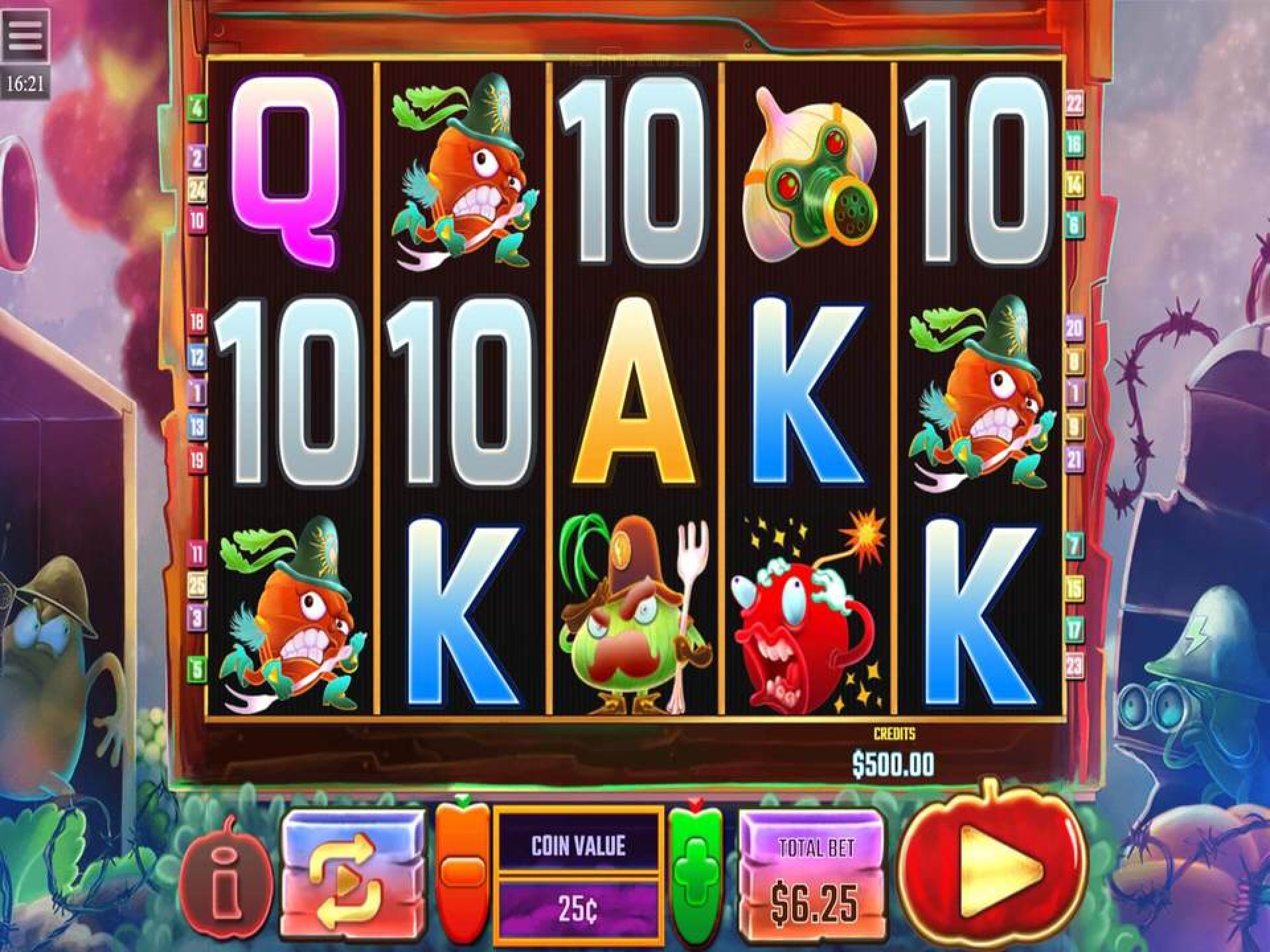 The Vegetable Wars Online Slot Demo Game by Multislot