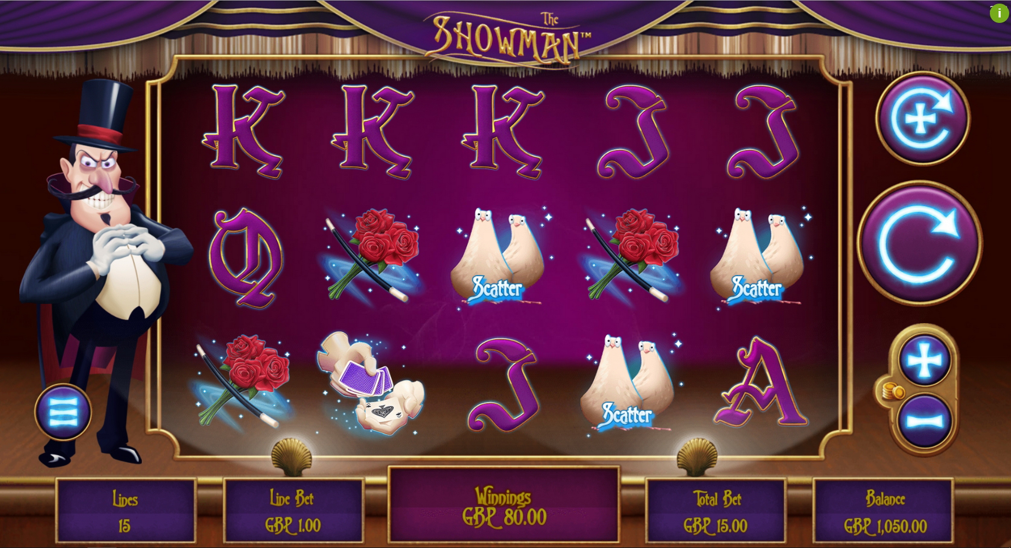 Win Money in The Showman Free Slot Game by Mutuel Play