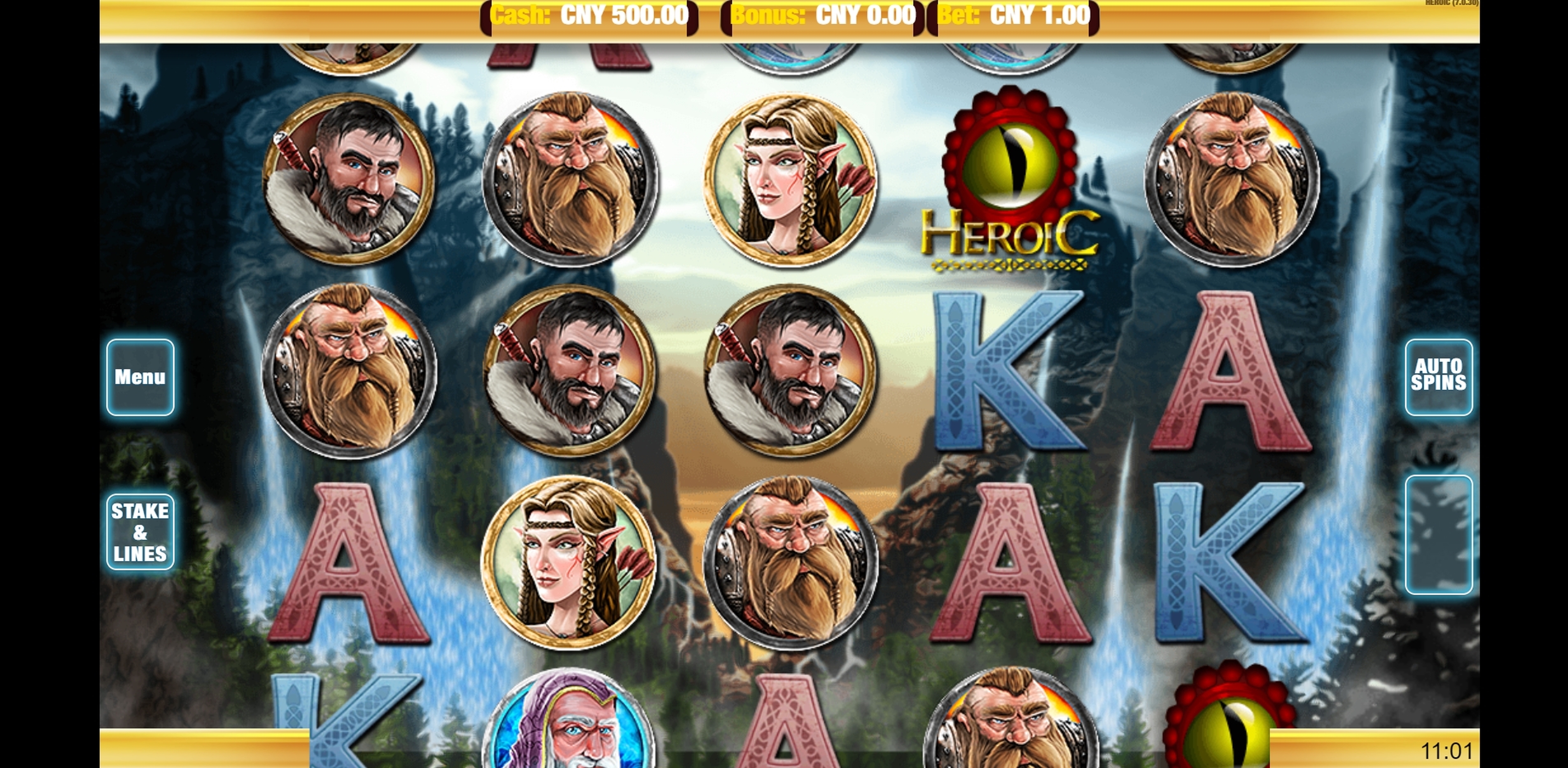Reels in Heroic Slot Game by Nektan