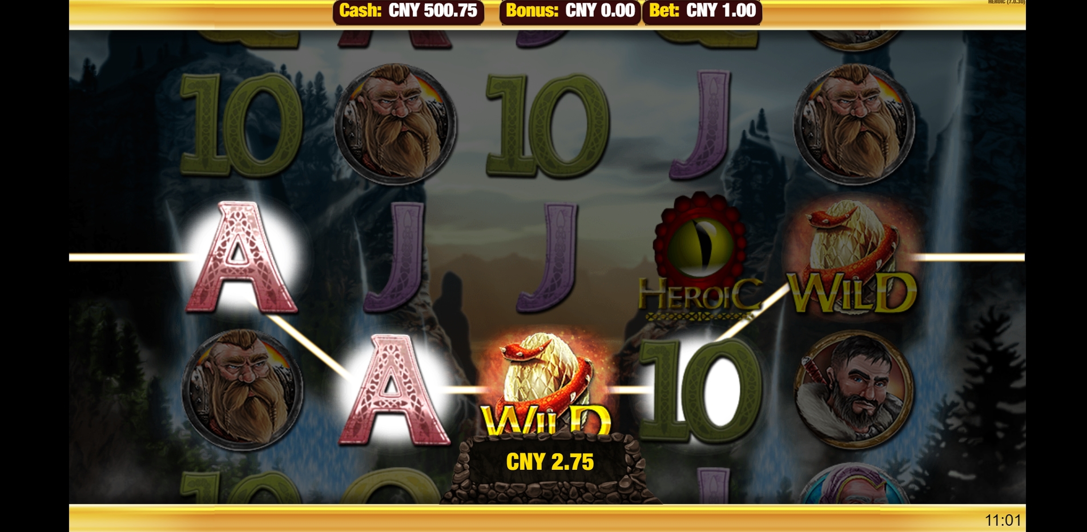 Win Money in Heroic Free Slot Game by Nektan