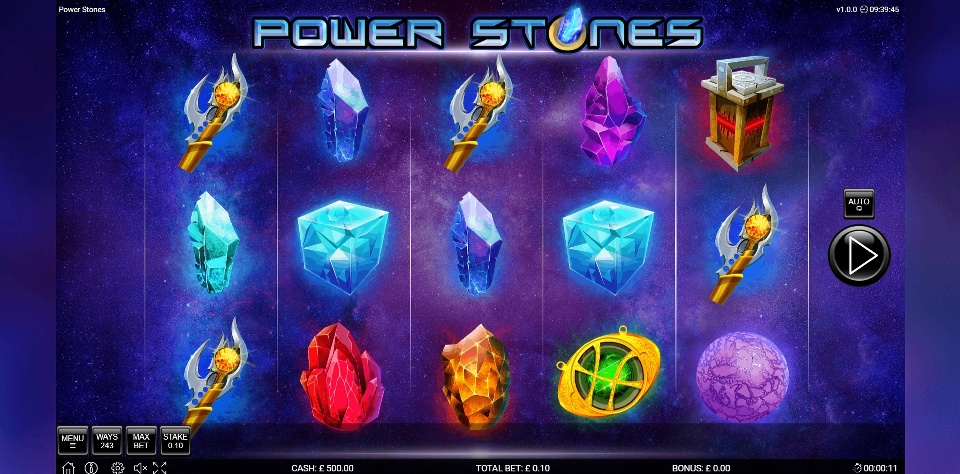 Reels in Power Stones Slot Game by Nektan