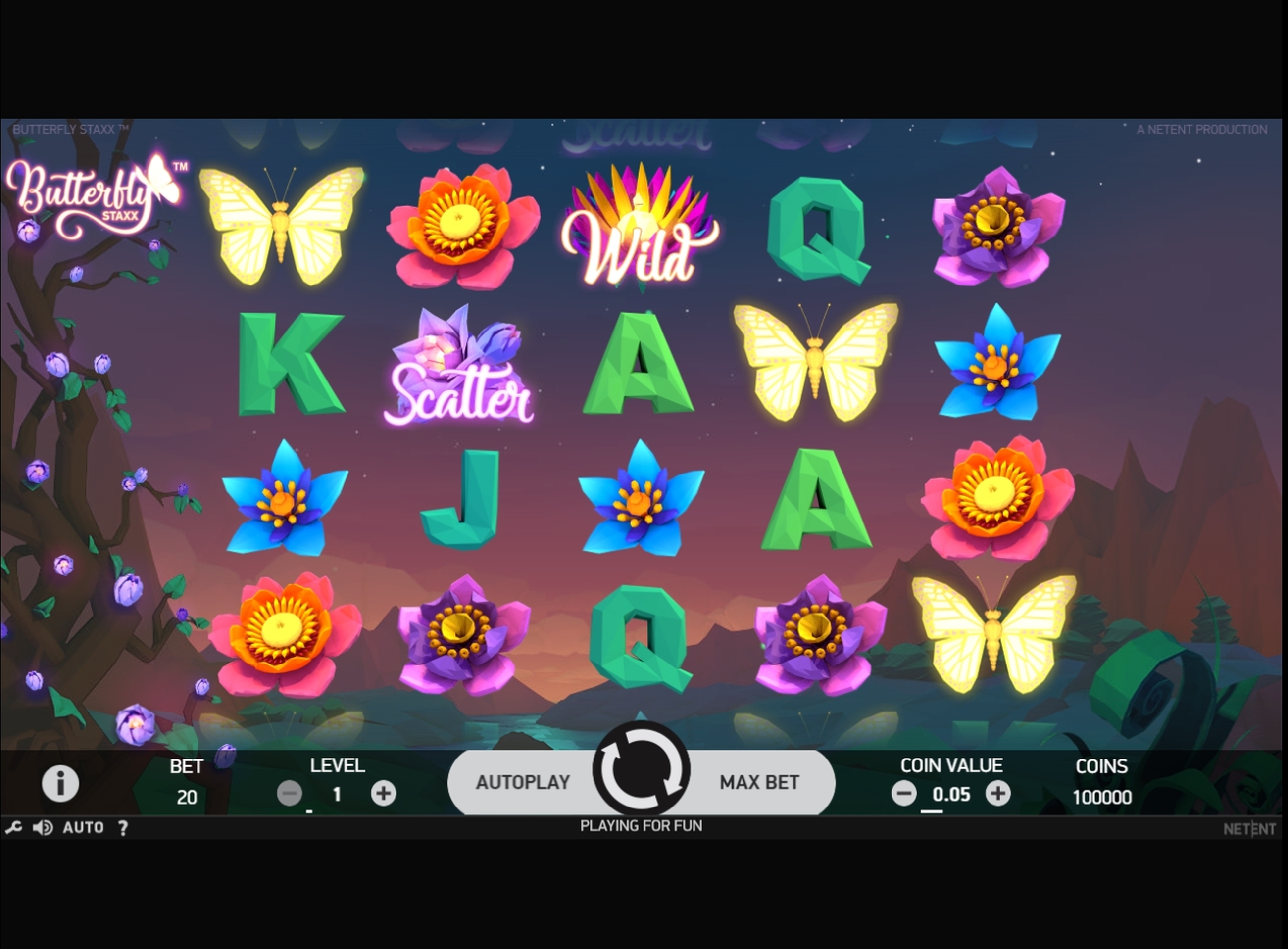 Reels in Butterfly Staxx Slot Game by NetEnt