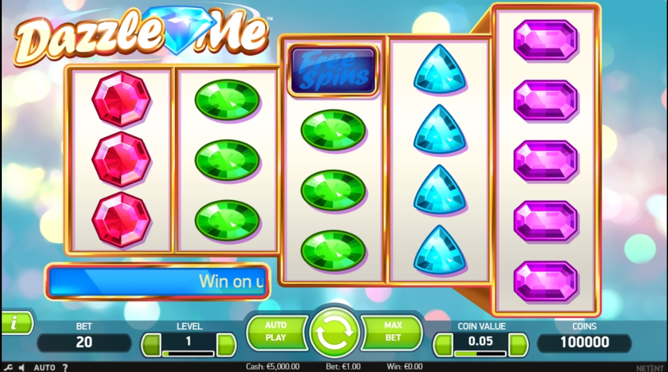 Reels in Dazzle Me Slot Game by NetEnt