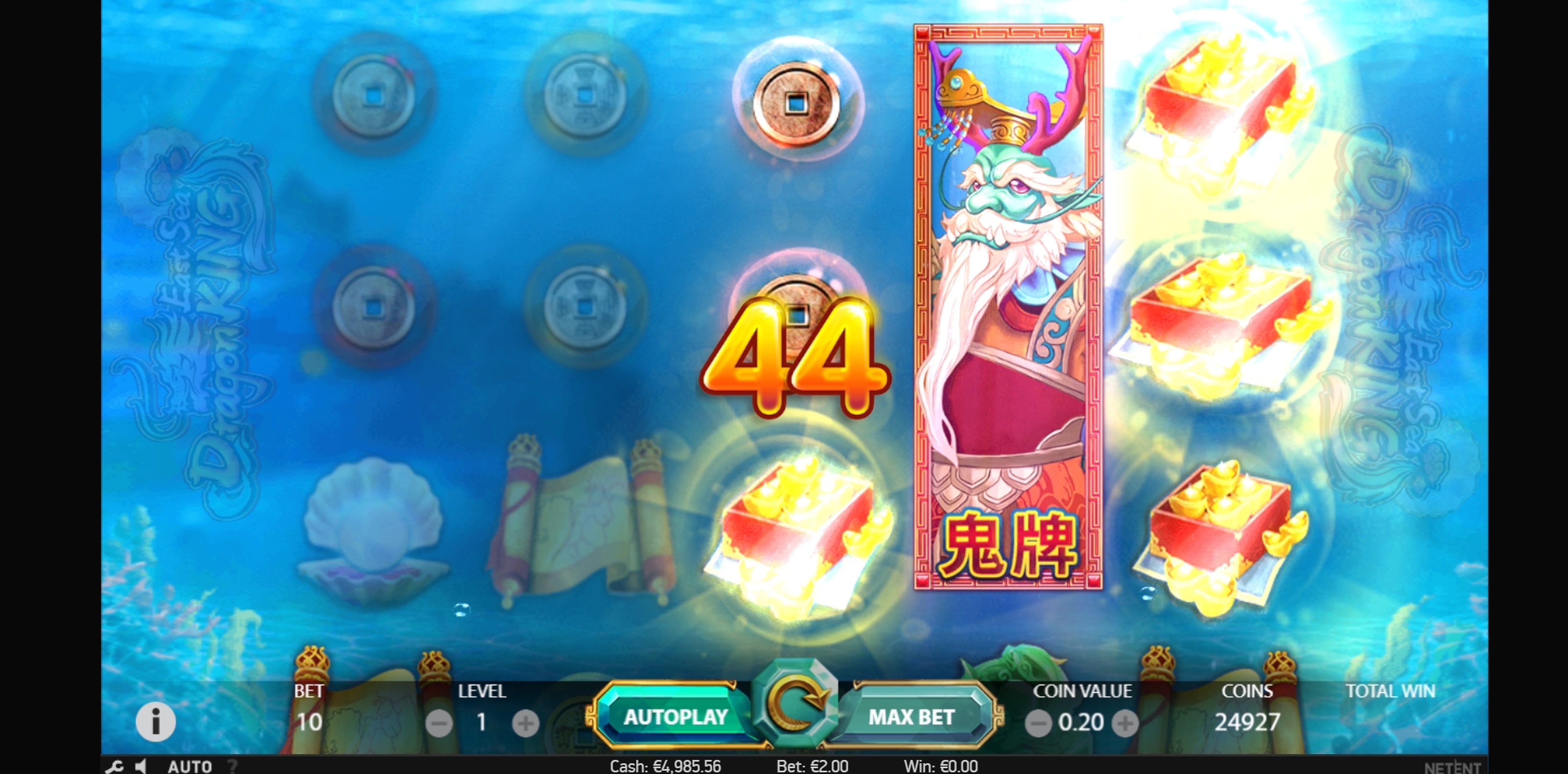 Win Money in East Sea Dragon King Free Slot Game by NetEnt