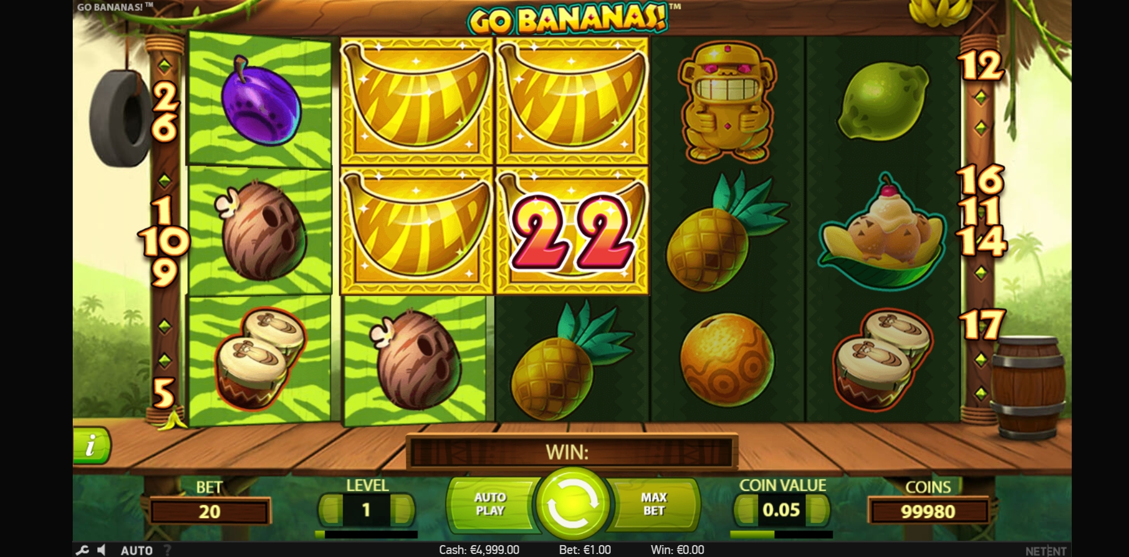 Win Money in Go Bananas Free Slot Game by NetEnt