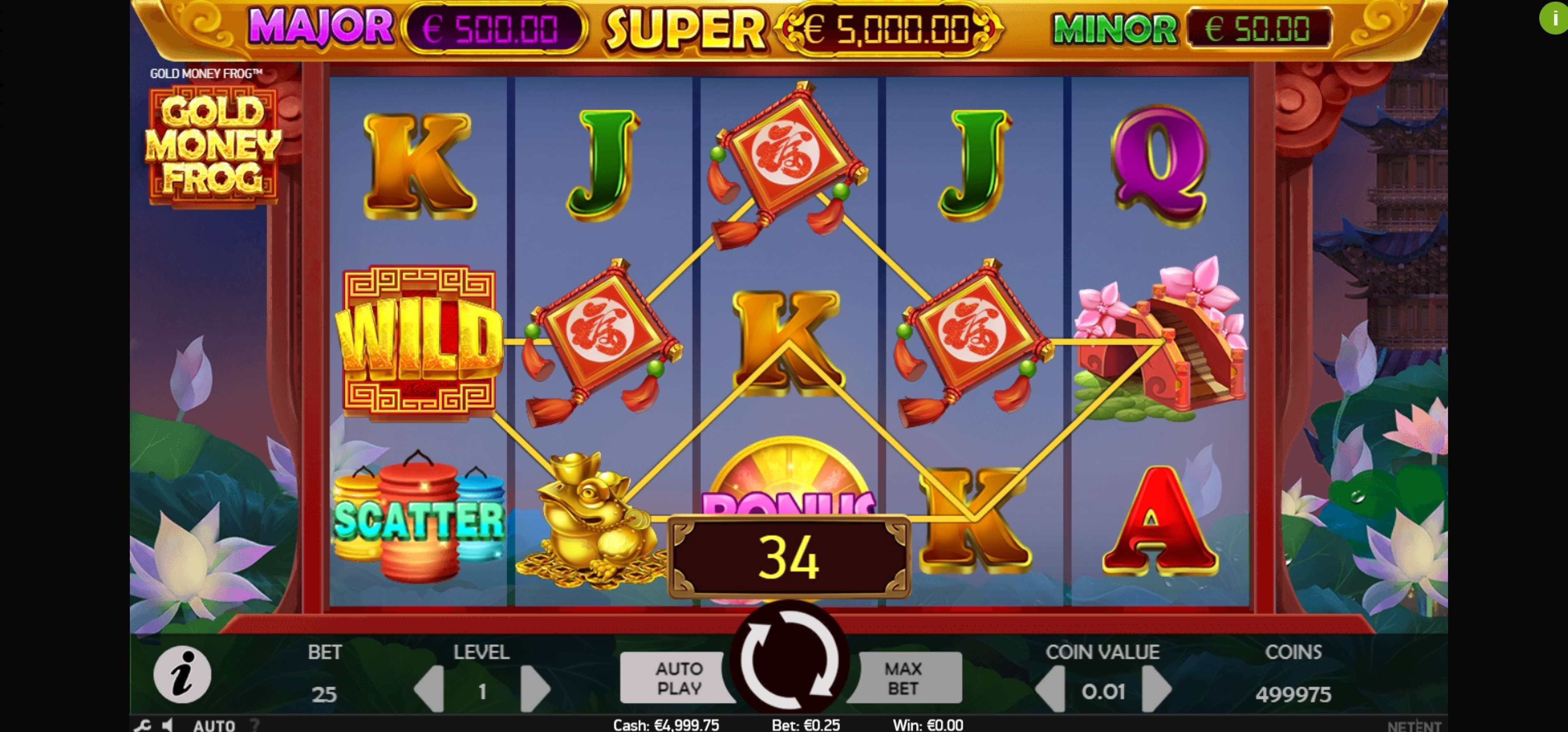 Win Money in Gold Money Frog Free Slot Game by NetEnt