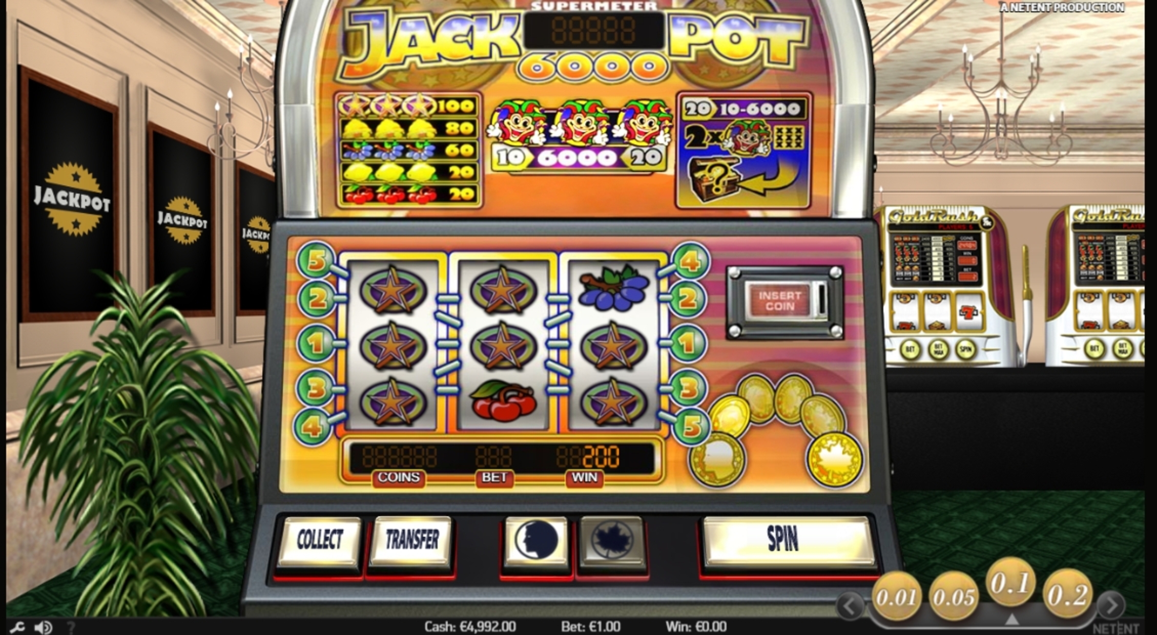 Win Money in Jackpot 6000 Free Slot Game by NetEnt