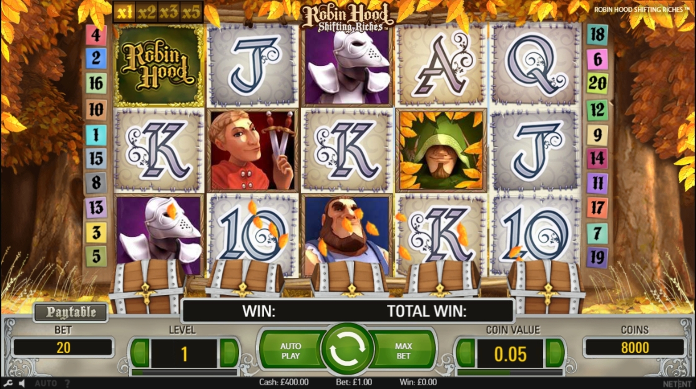 Reels in Robin Hood: Shifting Riches Slot Game by NetEnt
