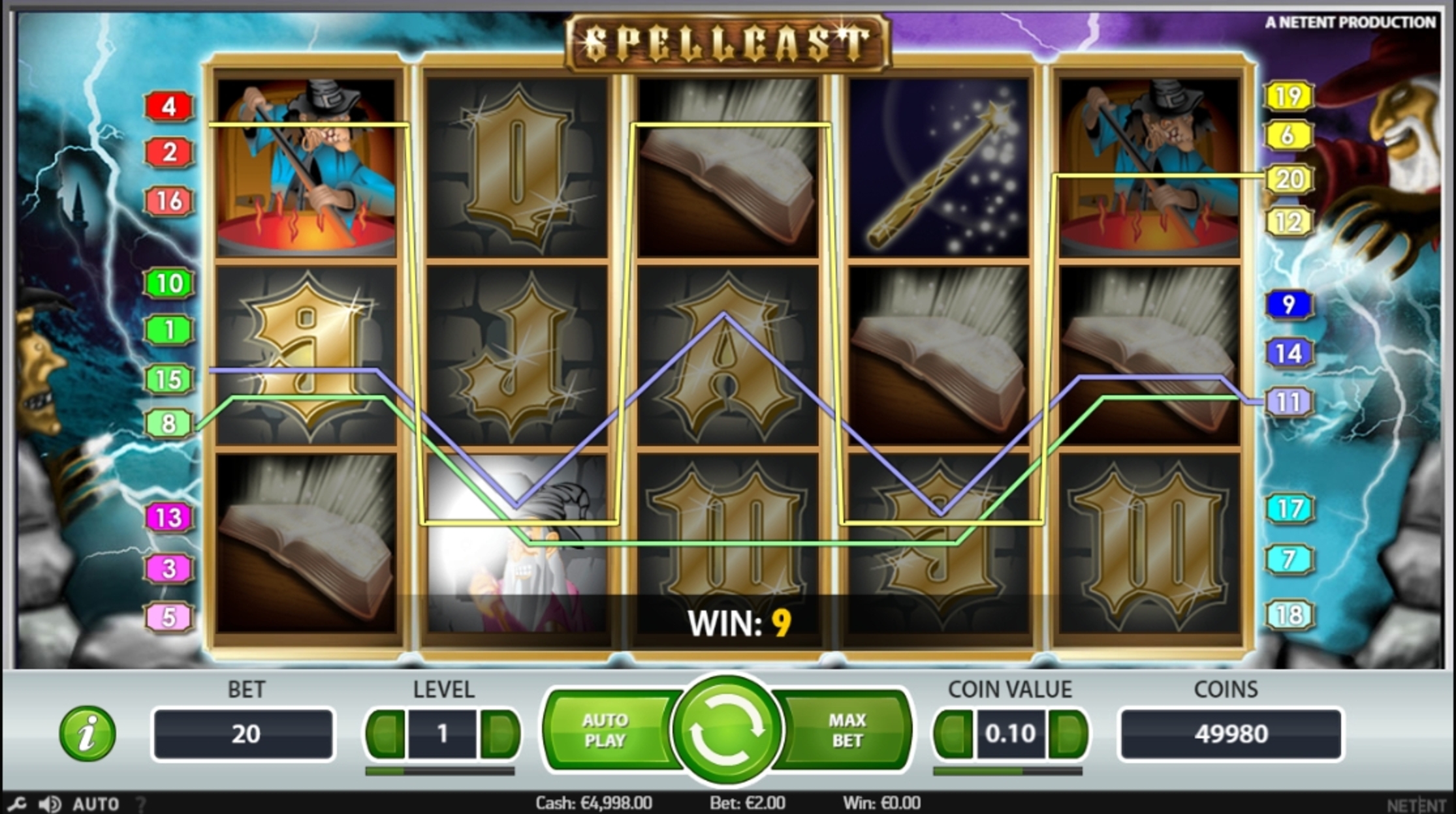 Win Money in Spellcast Free Slot Game by NetEnt