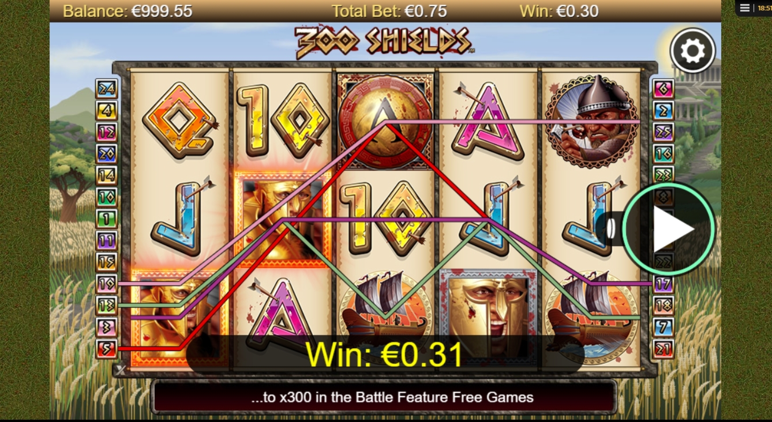 Win Money in 300 Shields Free Slot Game by NextGen Gaming
