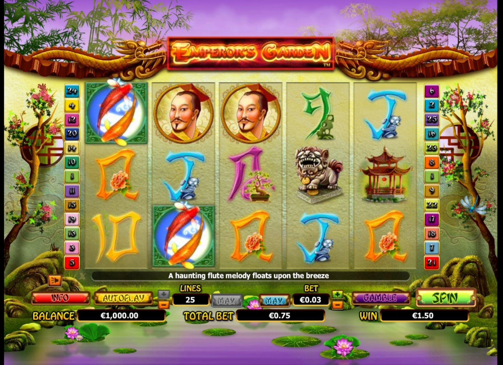 Win Money in Emperor's Garden Free Slot Game by NextGen Gaming