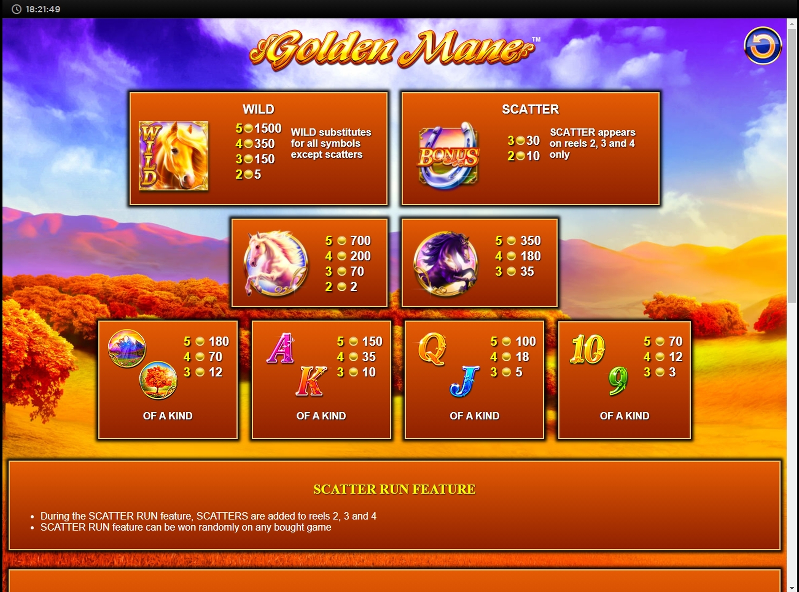 Info of Golden Mane Slot Game by NextGen Gaming