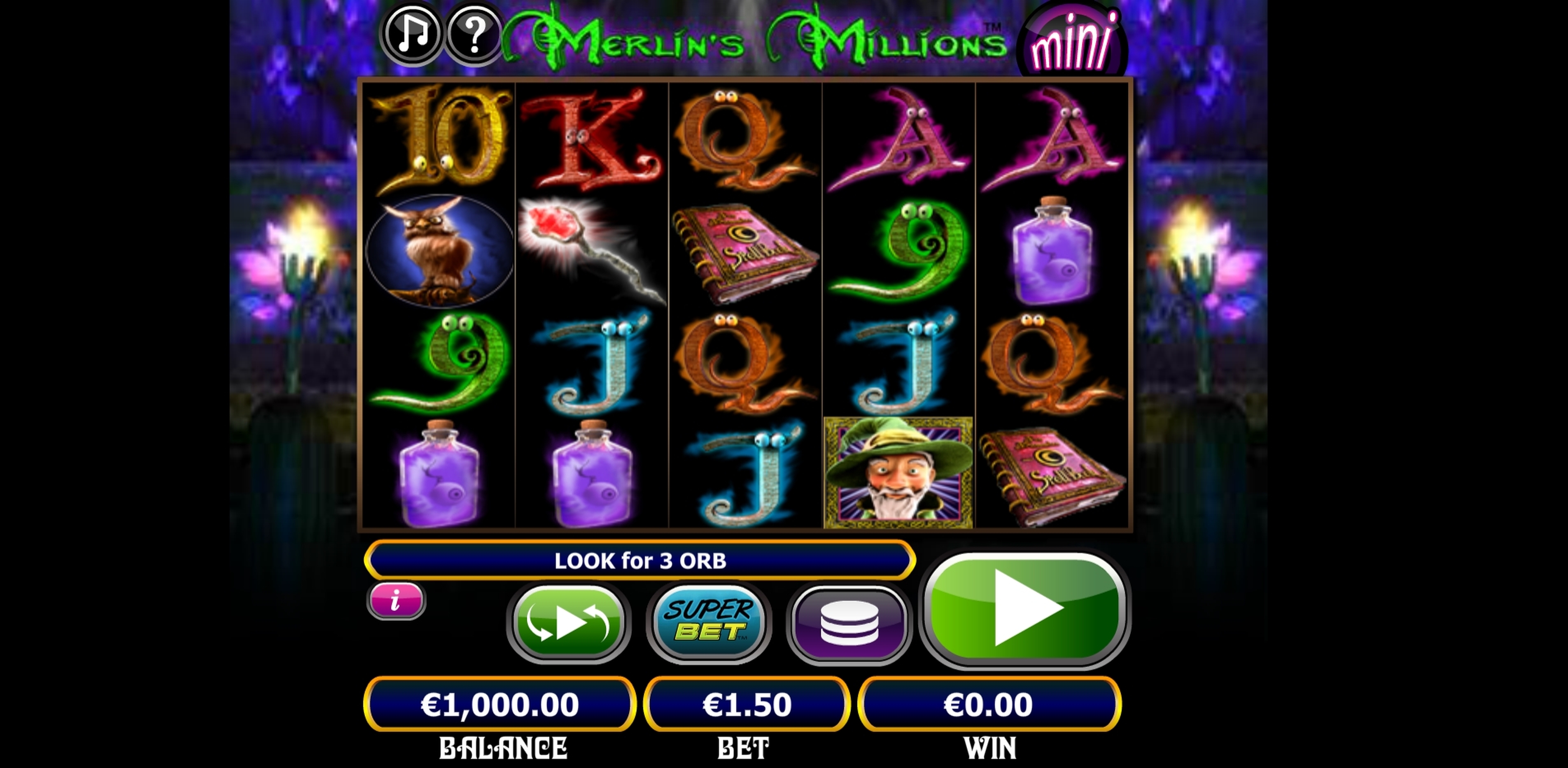 Reels in Merlins Millions Superbet Mini Slot Game by NextGen Gaming