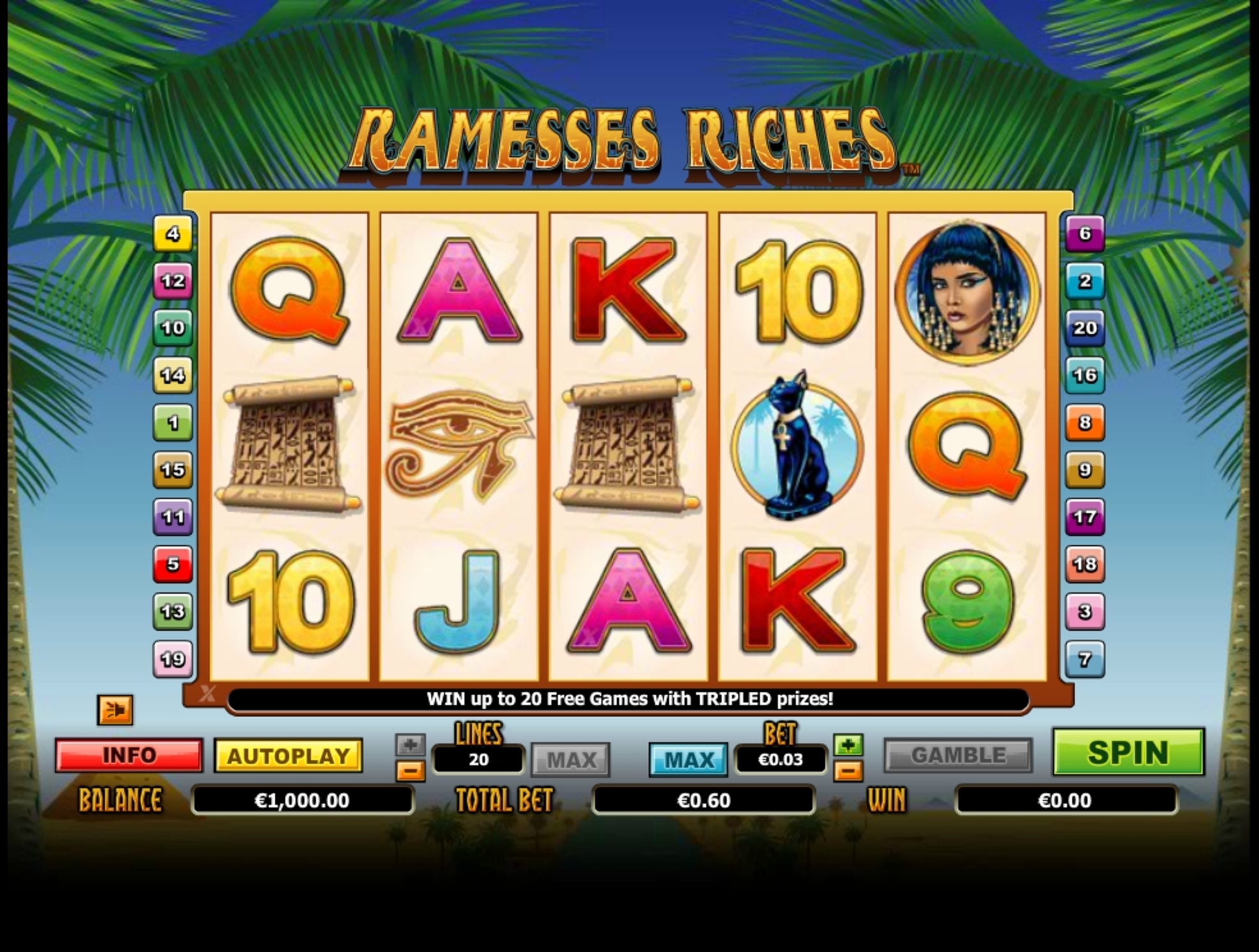 Reels in Ramesses Riches Slot Game by NextGen Gaming